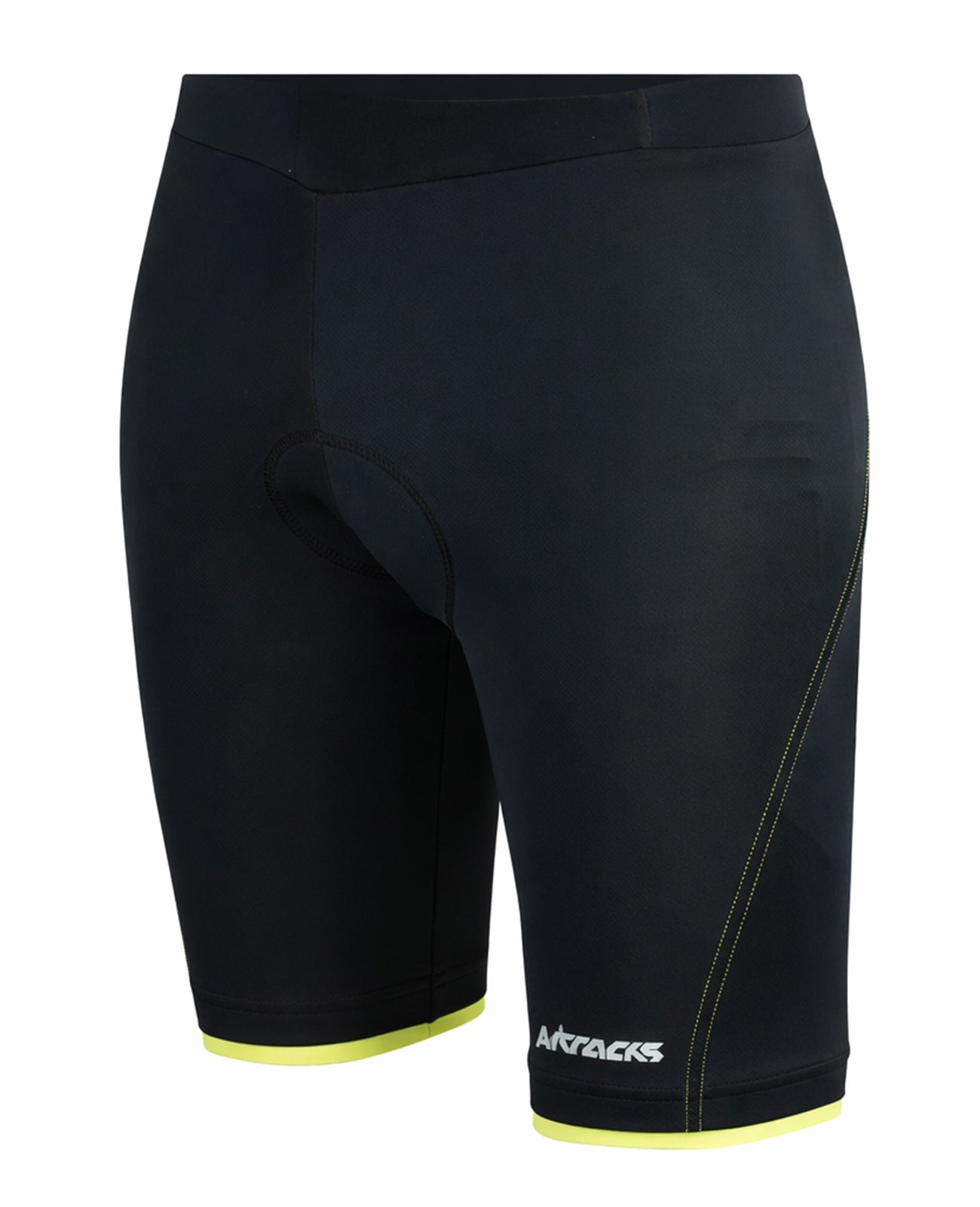 Women's bicycle pants short Comfort line black-neon