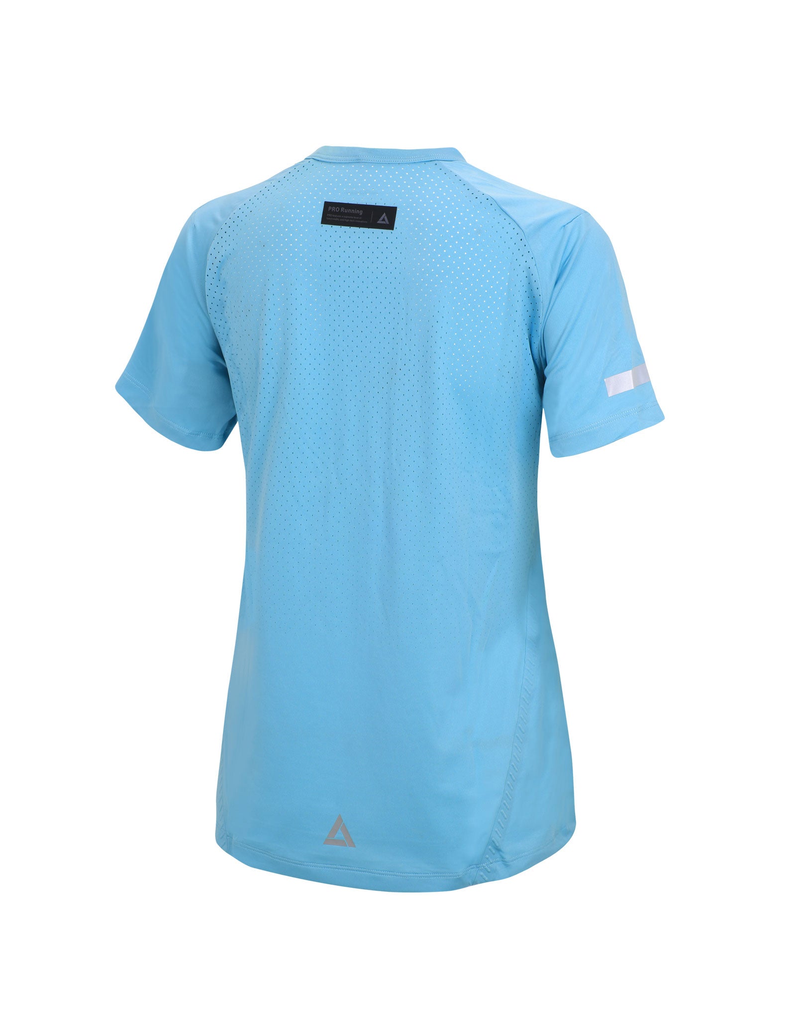 Maglia da corsa funzionale donna manica corta Pro Line Celeste