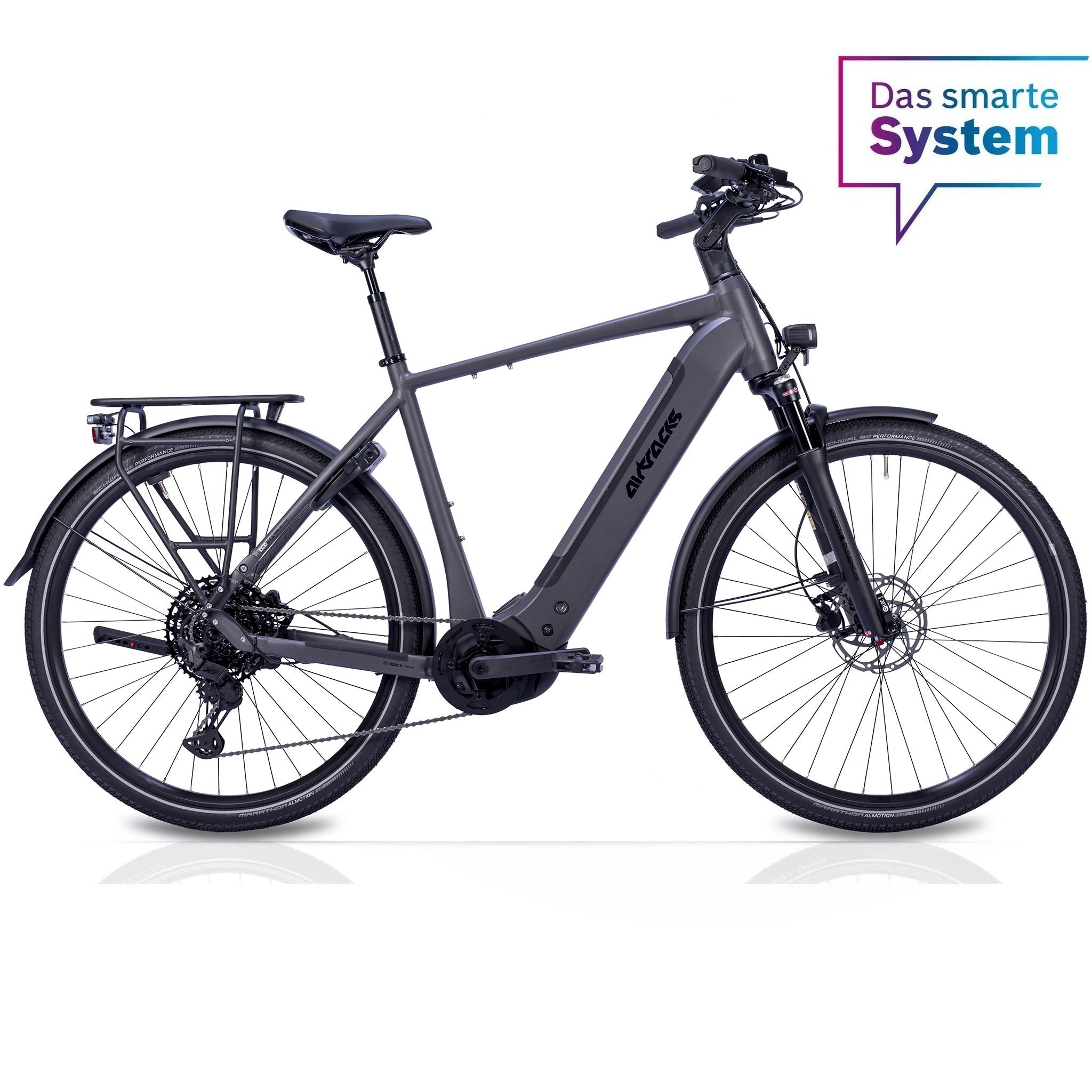 28" Men's E-Bike Trekking Bicycle TERRA TR1 BOSCH Performance Line PX Smart System POWERTUBE 800 Wh 11-speed SHIMANO XT RD-M8130 SGS Black