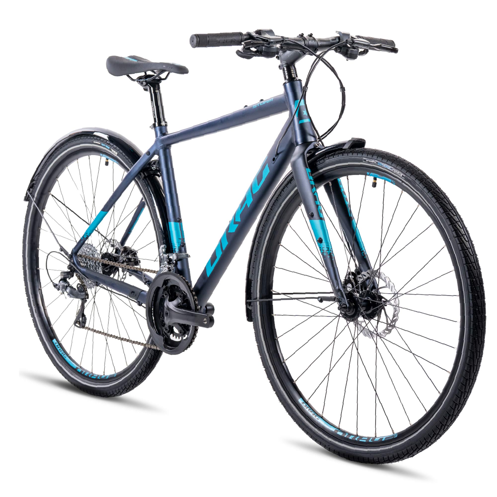 Men's 28-inch Gravel Bike Storm 3.1 Shimano 2x8 Claris R2000 + Sora RD-R3000-GS Blue Matt