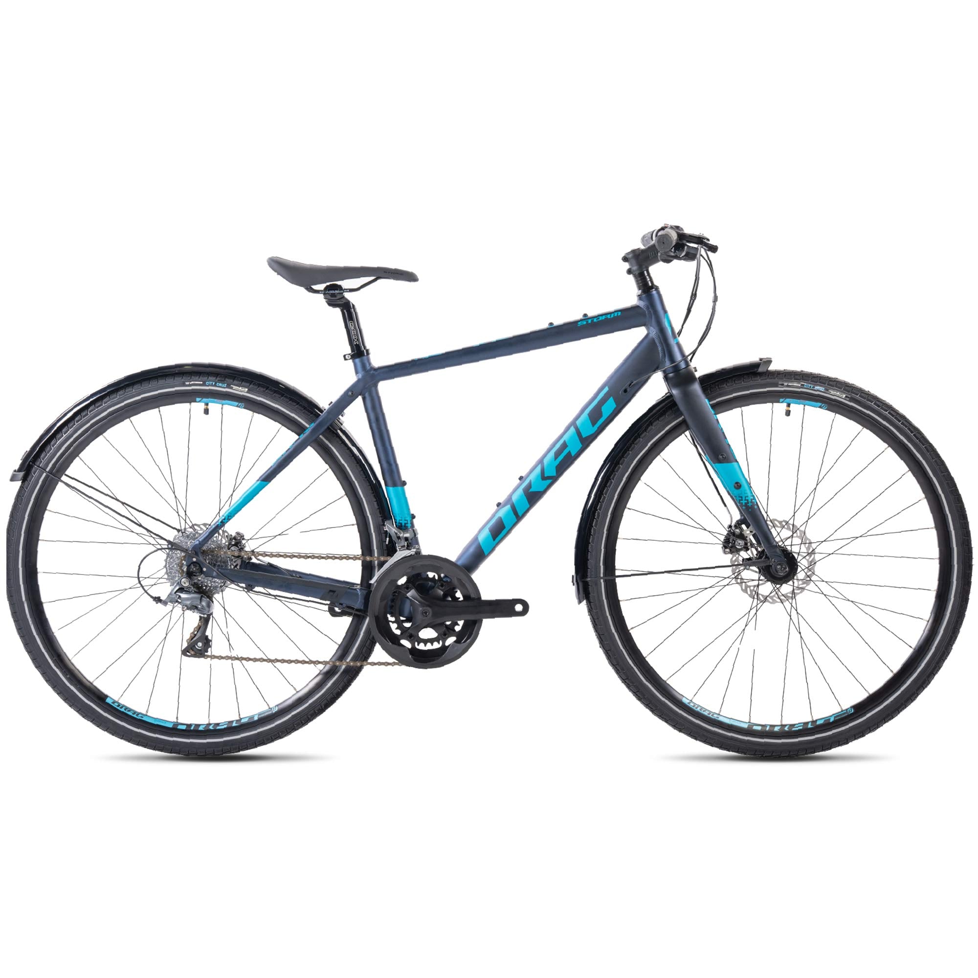 Men's 28-inch Gravel Bike Storm 3.1 Shimano 2x8 Claris R2000 + Sora RD-R3000-GS Blue Matt