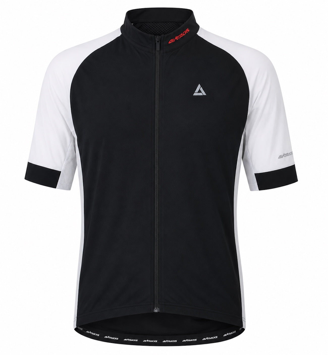 Bicycle de l'homme en maillot court -served par ligne noir et blanc