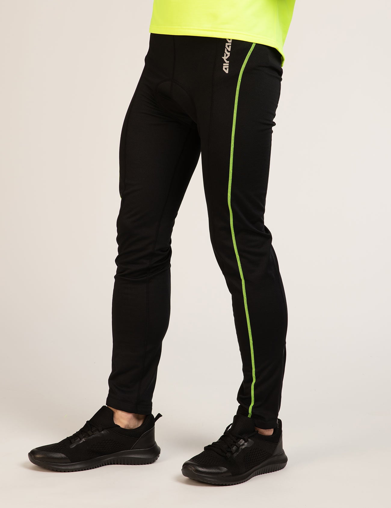 Herren Thermo Radtrikot Set Fahrradhose Lang + Fahrradtrikot Langarm Neon