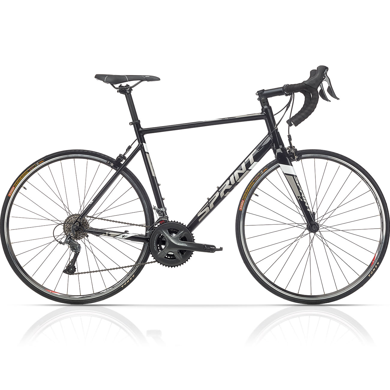 28" Bicicletta da corsa uomo SPRINT MONZA RACE 28 forcella in carbonio bicicletta 2 x 8 velocità SHIMANO CLARIS RD-R2000 nero / bianco
