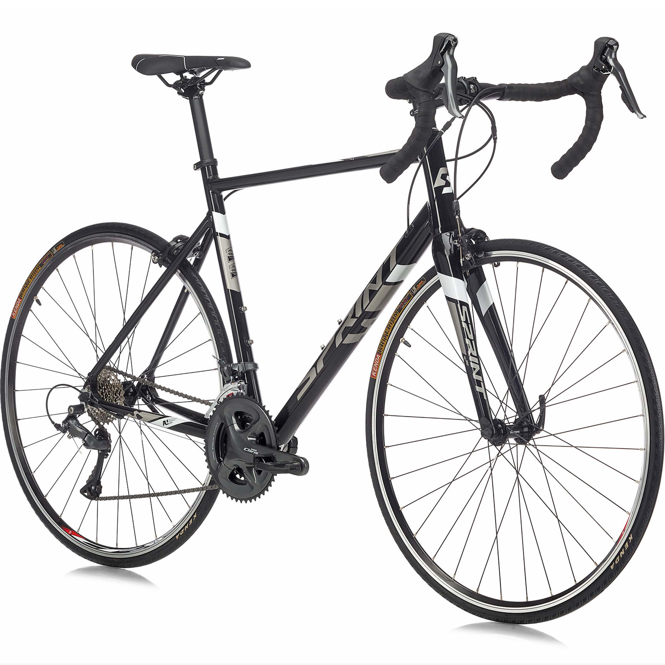 28" Bicicletta da corsa uomo SPRINT MONZA RACE 28 forcella in carbonio bicicletta 2 x 8 velocità SHIMANO CLARIS RD-R2000 nero / bianco
