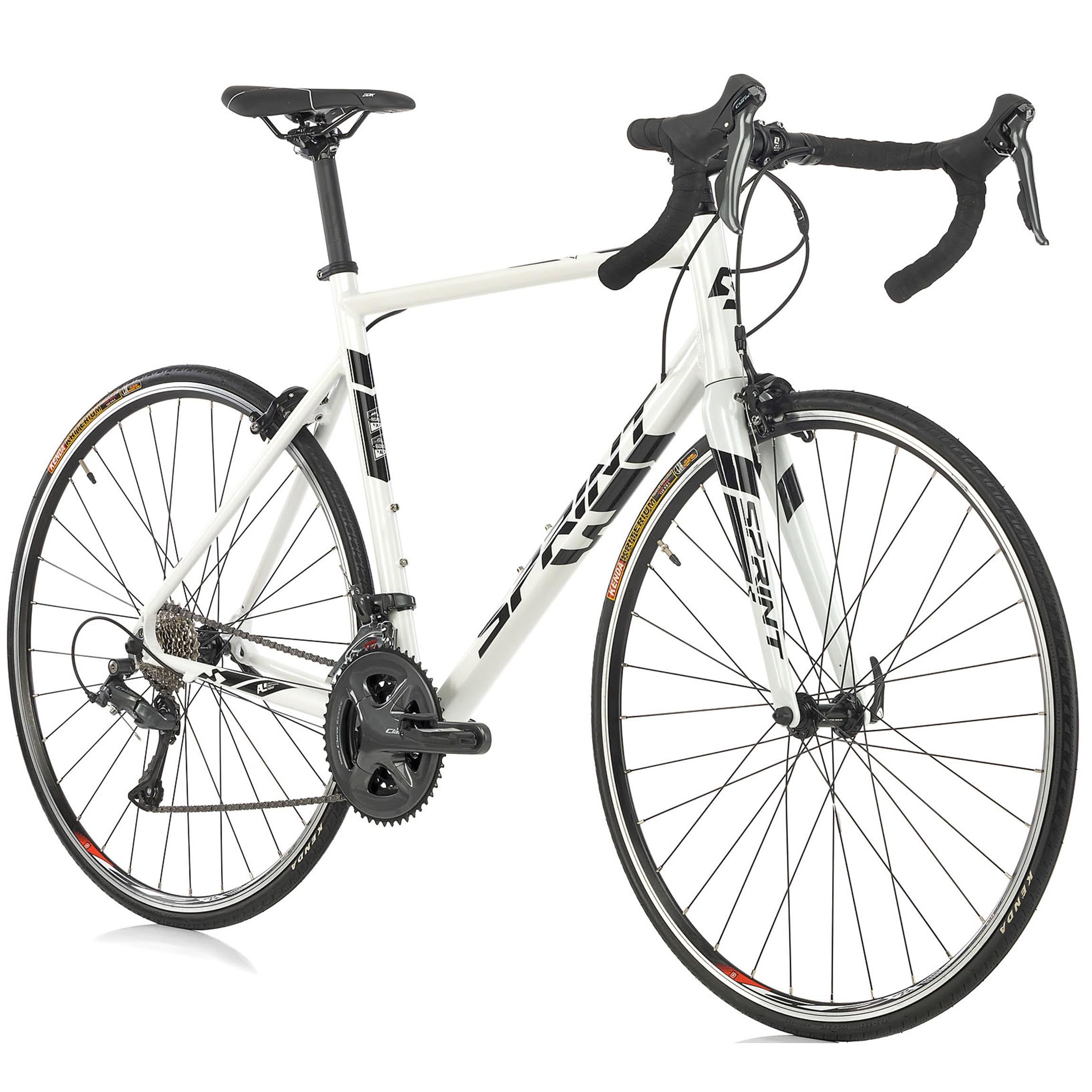 28" Men's Road Bike SPRINT MONZA RACE Bicycle CARBON FORK 2 x 8 Speed SHIMANO CLARIS RD-R2000 White / Black