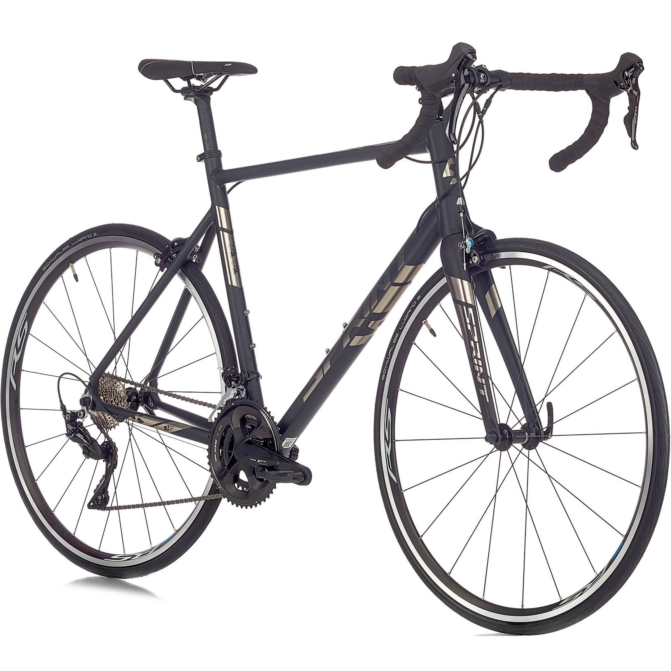 28" Bicicletta da corsa uomo SPRINT MONZA TEAM con forcella in carbonio, cambio 2 x 11 velocità SHIMANO 105 RD-R7000 Nero / Opaco