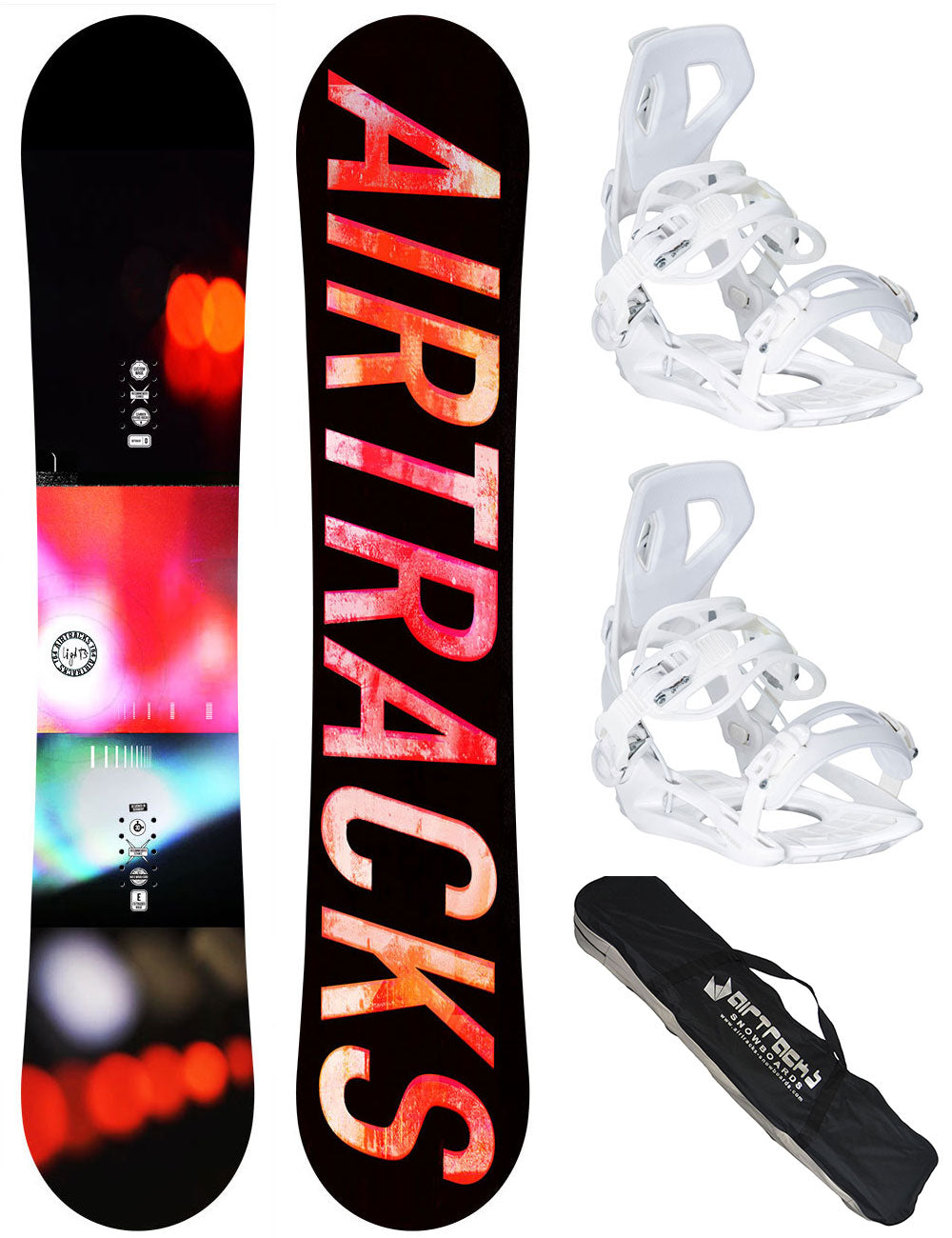 Set de Snowboard Femme: Planche Lights + Fixations Master W M + Sac SB