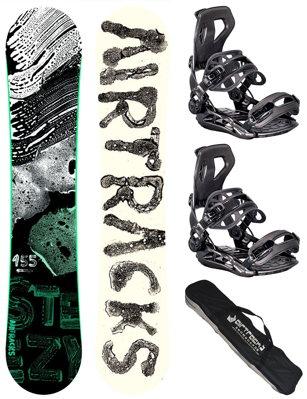 Snowboardset Heren: Steeze Hybrid Rocker + Master Binding Maat XL + SB Tas