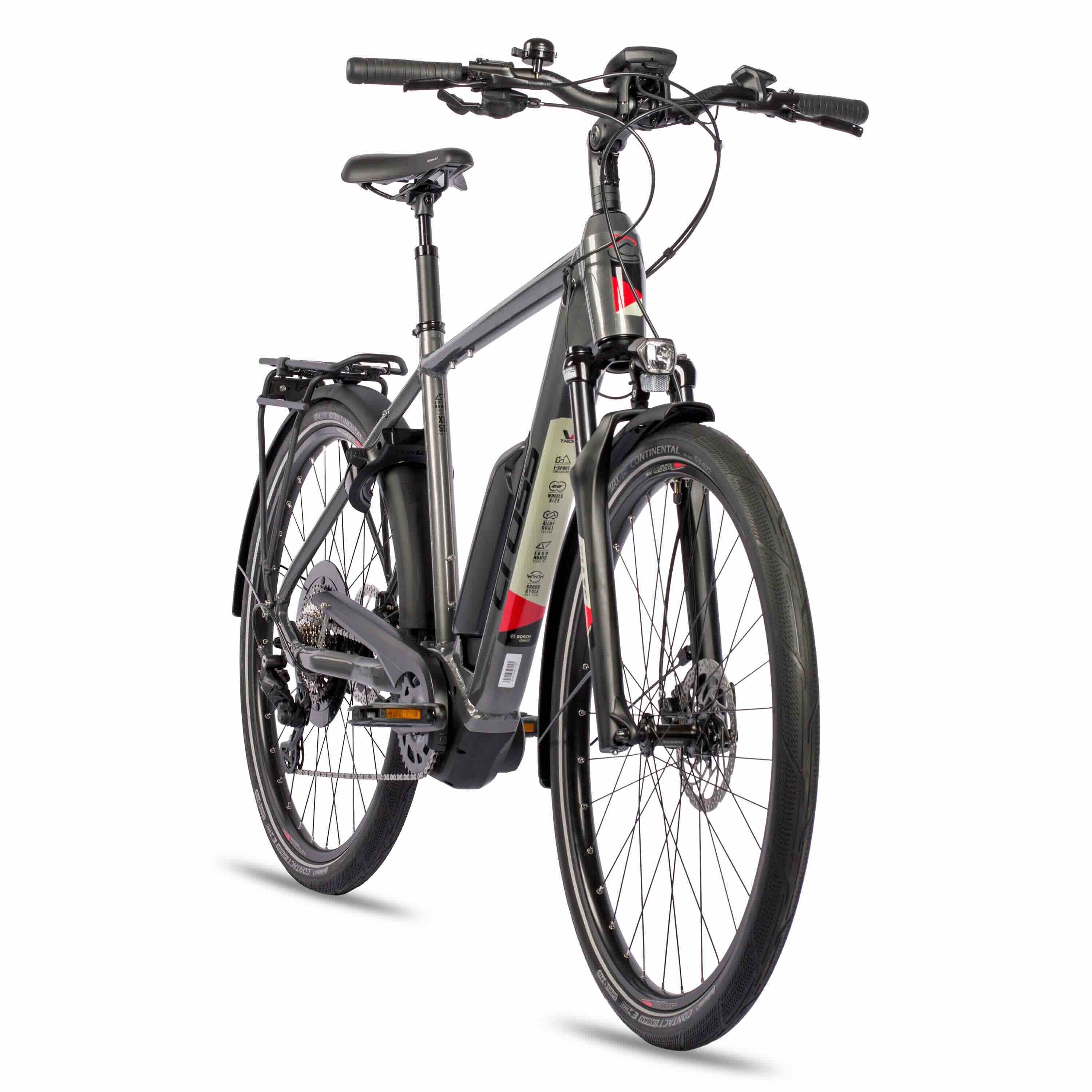 28" Herren E-Bike Trekking Fahrrad V-Tron BOSCH ACTIVE PLUS LINE 500Wh 10s SHIMANO DEORE