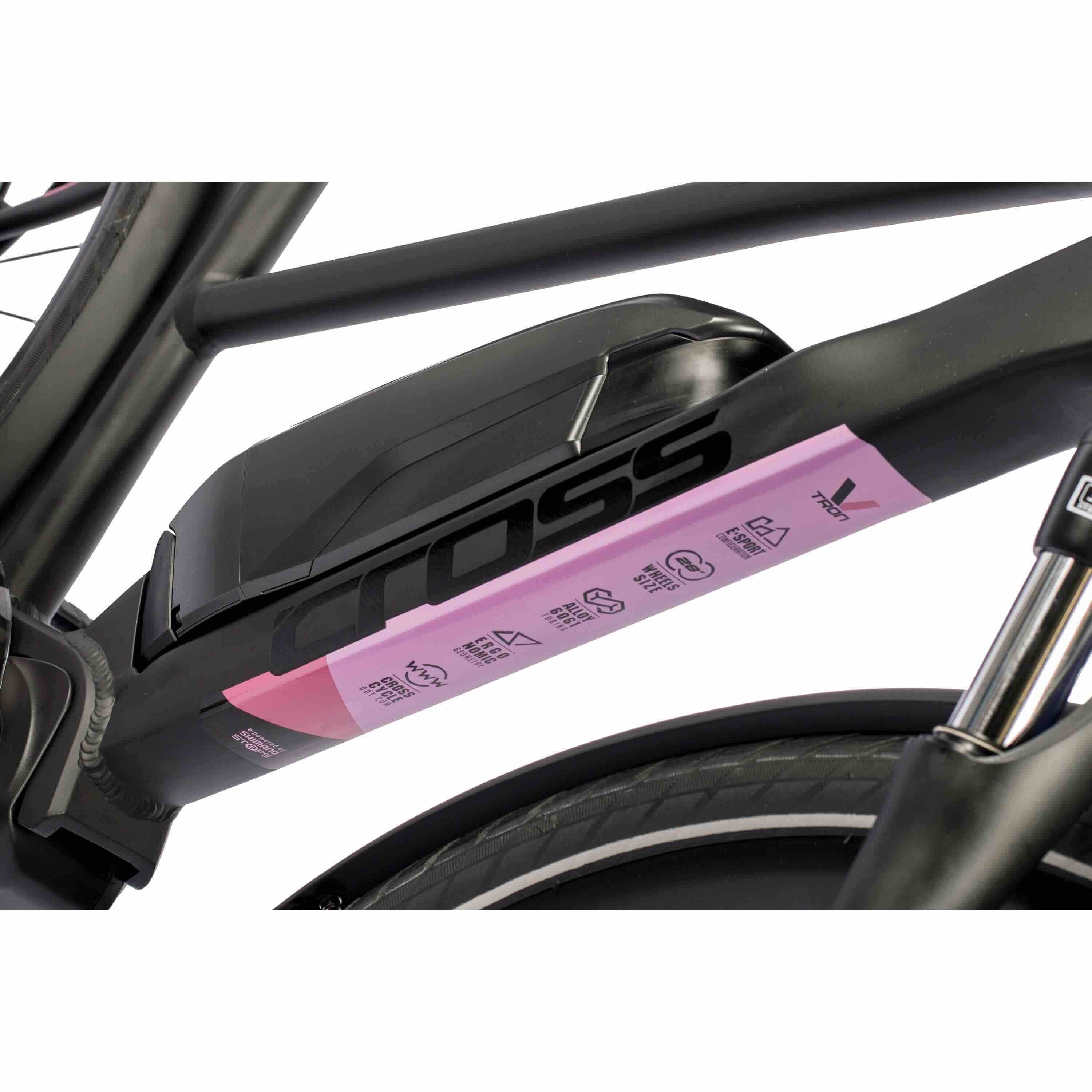 28" E-bike voor dames Trekkingfiets V-TRON SHIMANO STEPS E-5000 418 Wh 9 x VERSNELLING SHIMANO RD-T3000
