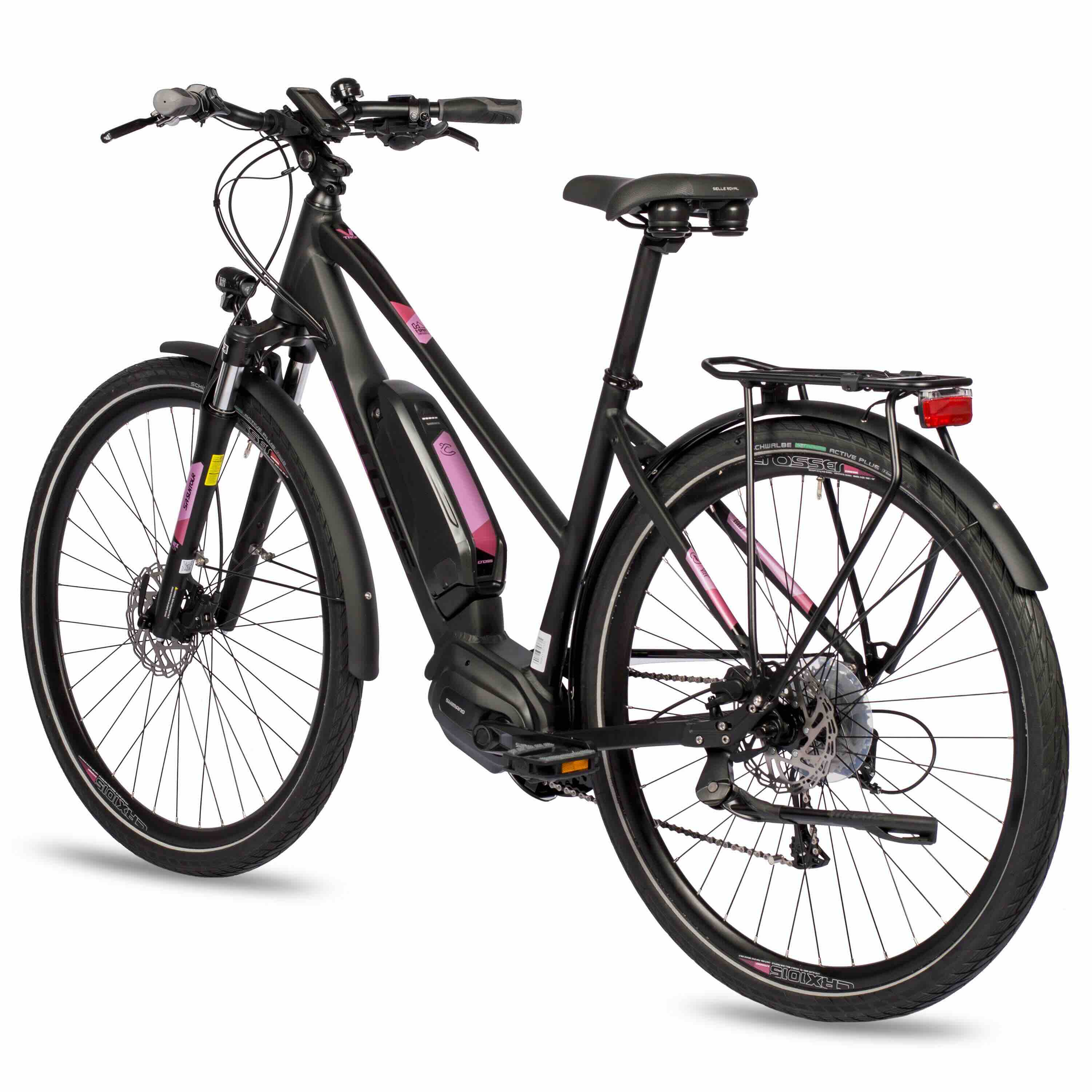 28" E-bike voor dames Trekkingfiets V-TRON SHIMANO STEPS E-5000 418 Wh 9 x VERSNELLING SHIMANO RD-T3000