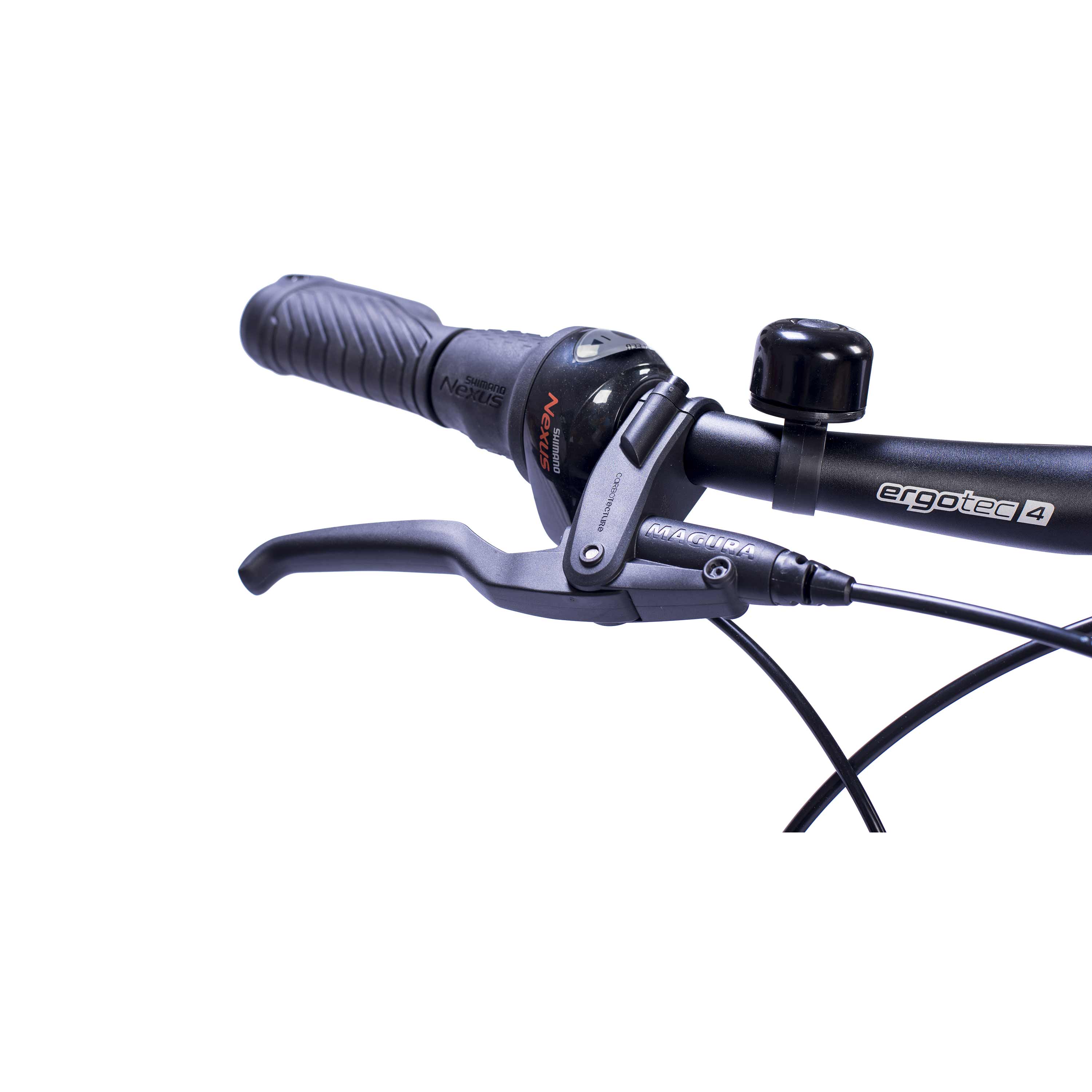 28" E-Bike Stadsfiets V-Tron RACK BOSCH ACTIVE LINE PLUS 400 Wh 7 VERSNELLINGEN SHIMANO NEXUS ACHTERUITTRAPREM