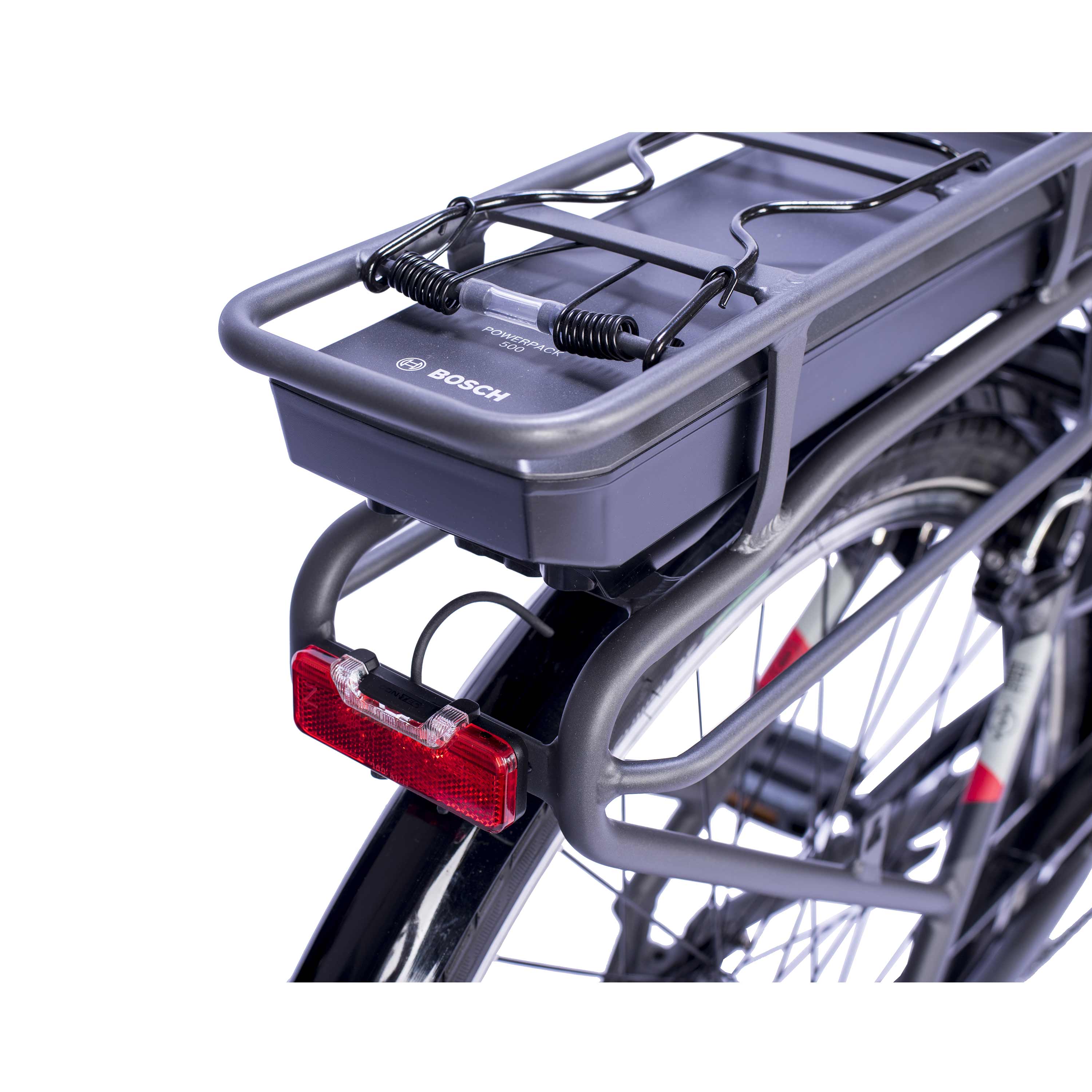 28" E-Bike Stadsfiets V-Tron RACK BOSCH ACTIVE LINE PLUS 400 Wh 7 VERSNELLINGEN SHIMANO NEXUS ACHTERUITTRAPREM