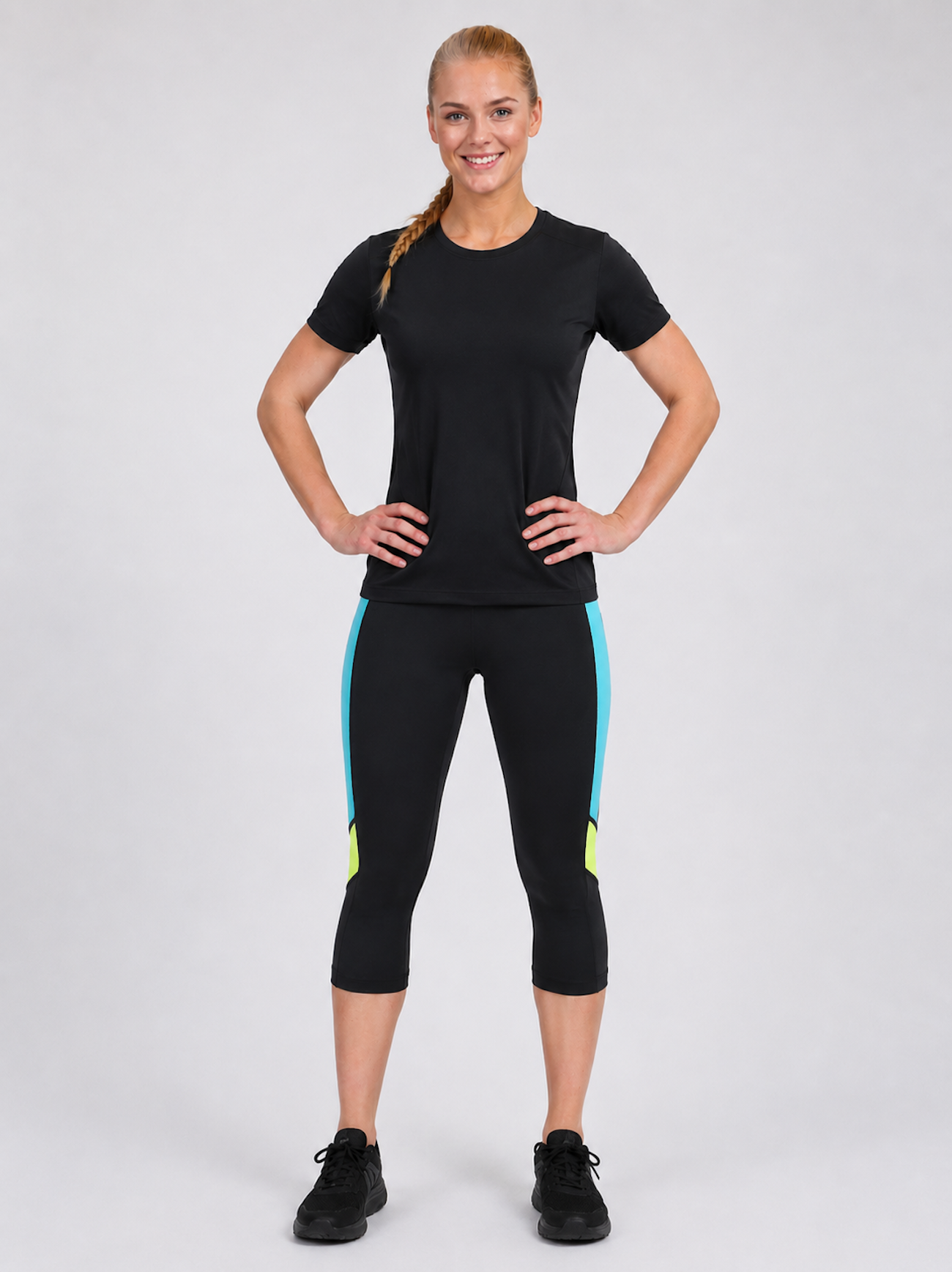 Pantaloni per il fitness femminile - pantaloni da corsa 3-4 neon neon rosso decoct