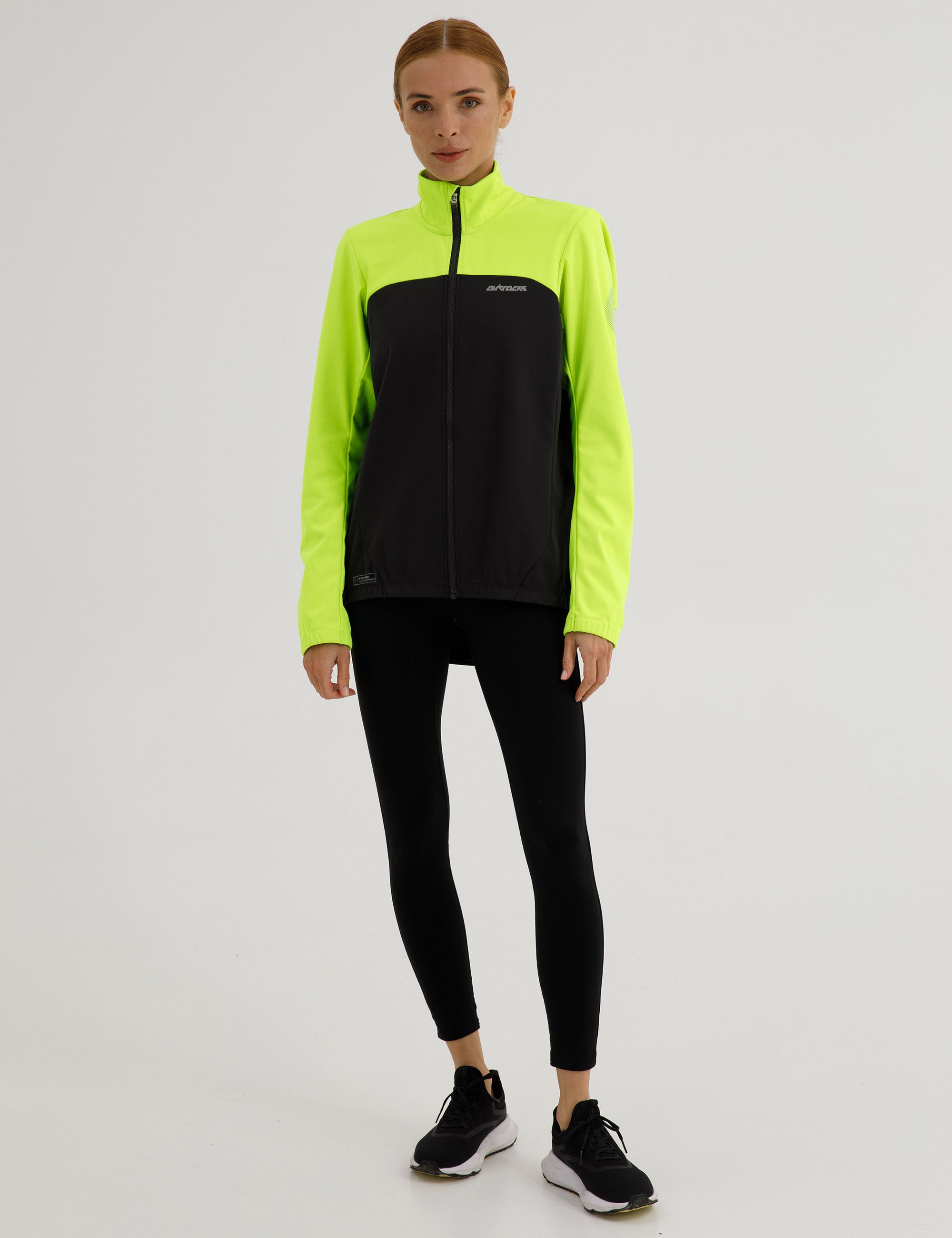 Damen Winter Fahrradjacke Softshell Thermoradjacke Advance Line Grau Neon