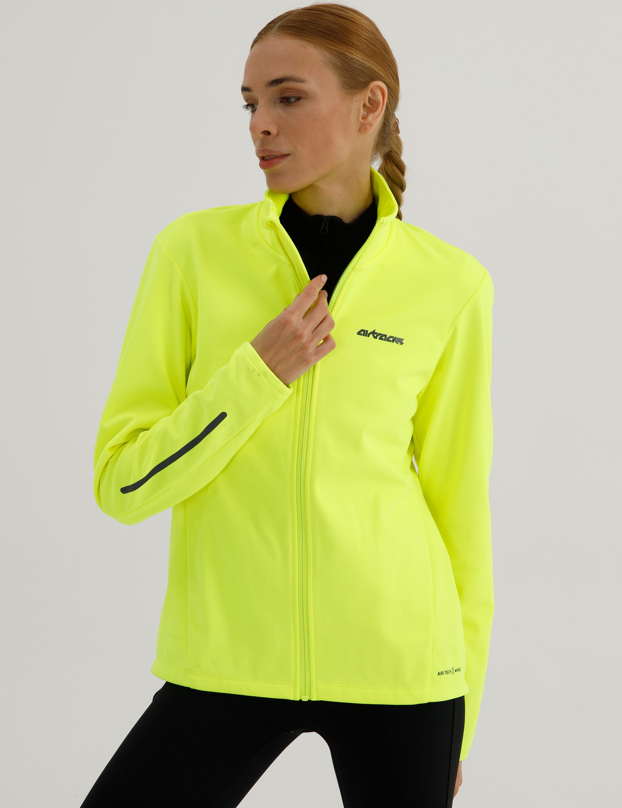 Chaqueta de invierno para mujer bicicleta-correr Softshell Thermojacke Línea Comfort Activa Neón