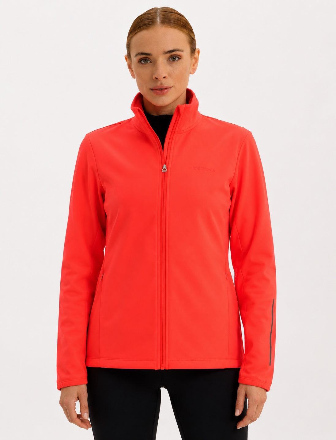 Chaqueta de invierno para mujer bicicleta-correr Softshell Thermojacke Línea Comfort Activa Rojo Neón