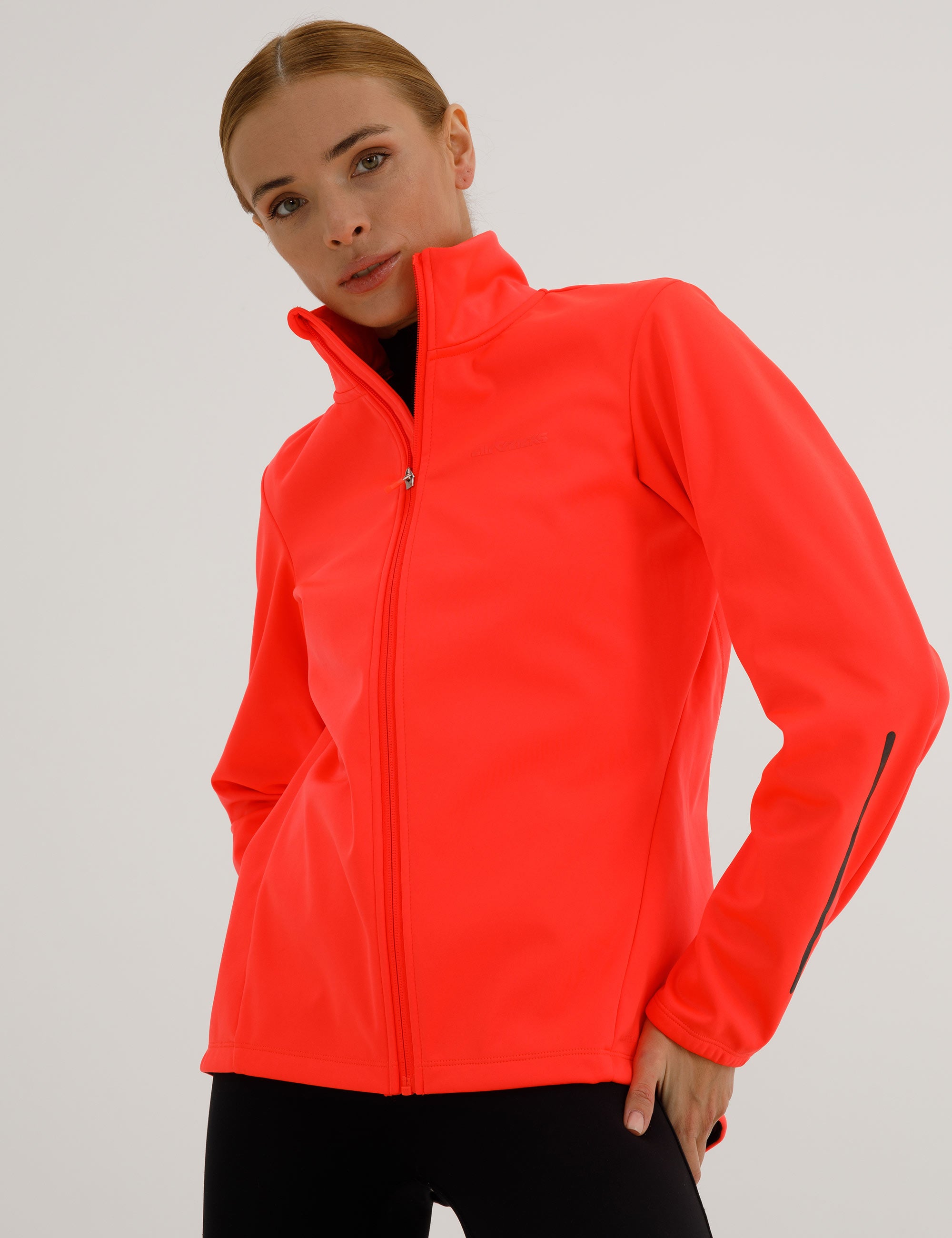 Chaqueta de invierno para mujer bicicleta-correr Softshell Thermojacke Línea Comfort Activa Rojo Neón