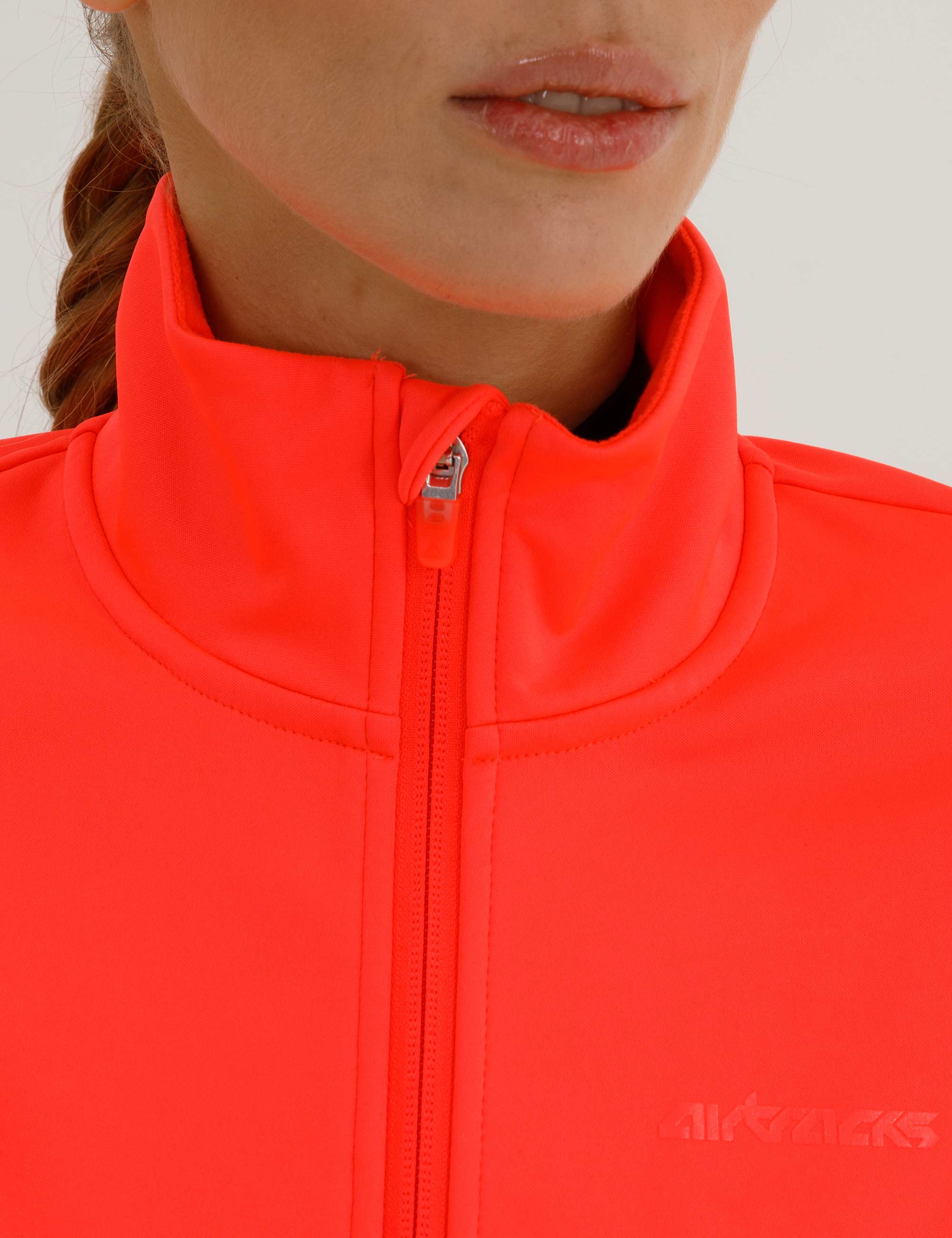Chaqueta de invierno para mujer bicicleta-correr Softshell Thermojacke Línea Comfort Activa Rojo Neón