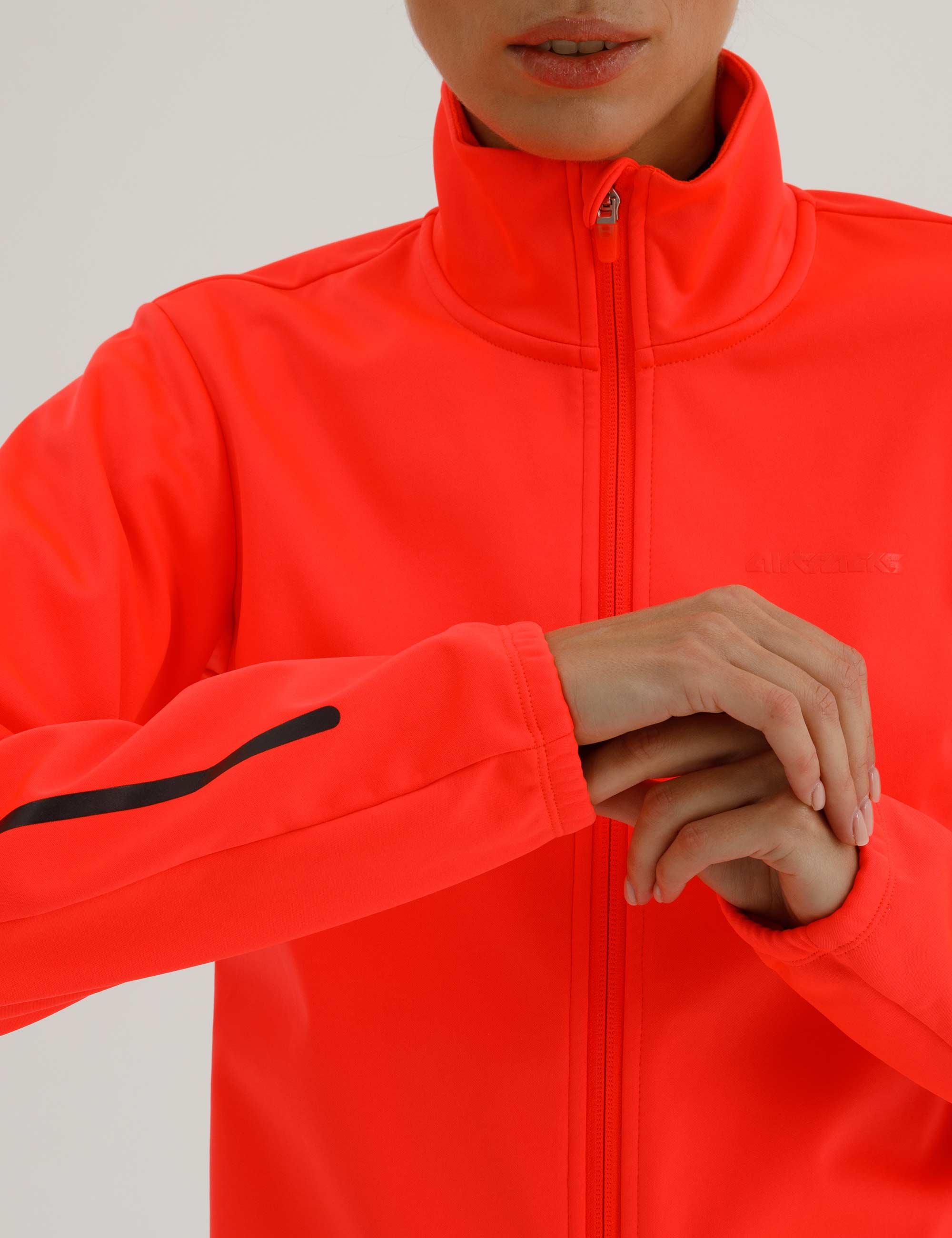 Chaqueta de invierno para mujer bicicleta-correr Softshell Thermojacke Línea Comfort Activa Rojo Neón