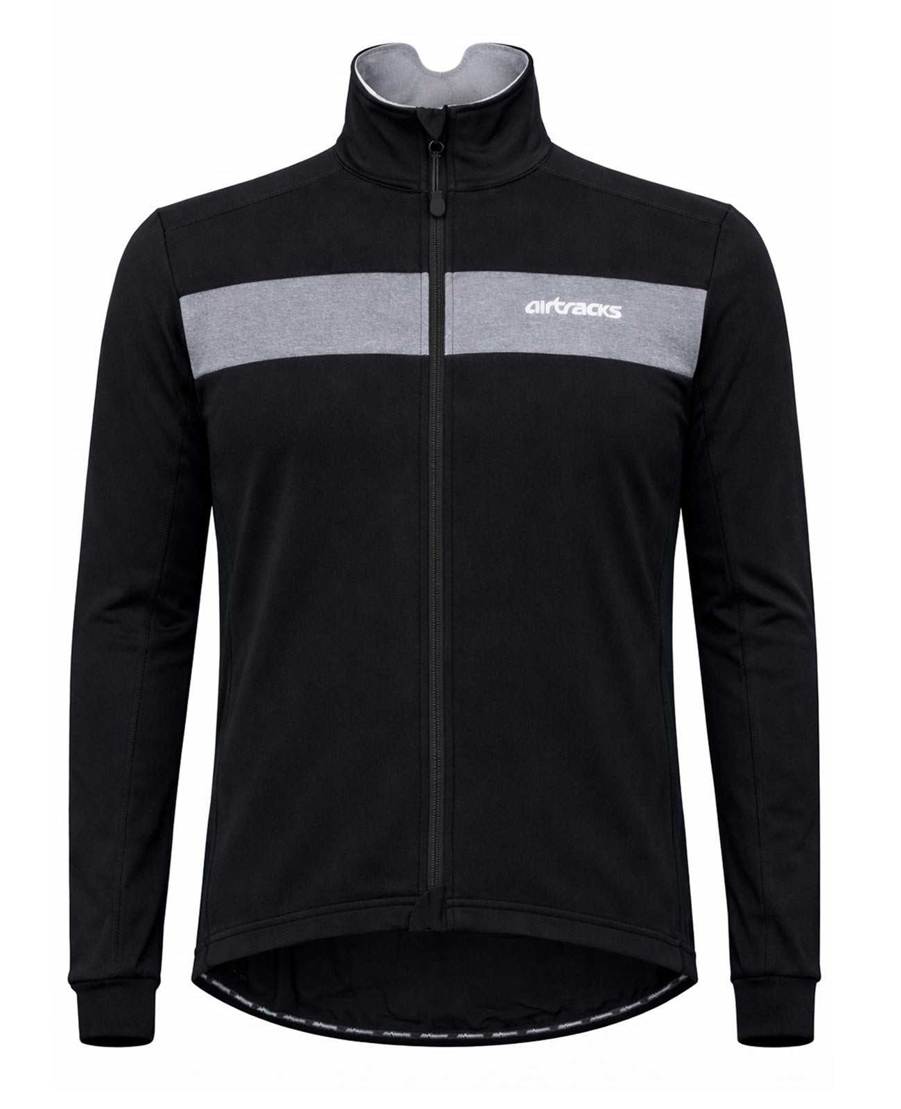 Chaqueta de bicicleta termo de invierno masculina por equipo de plata negra