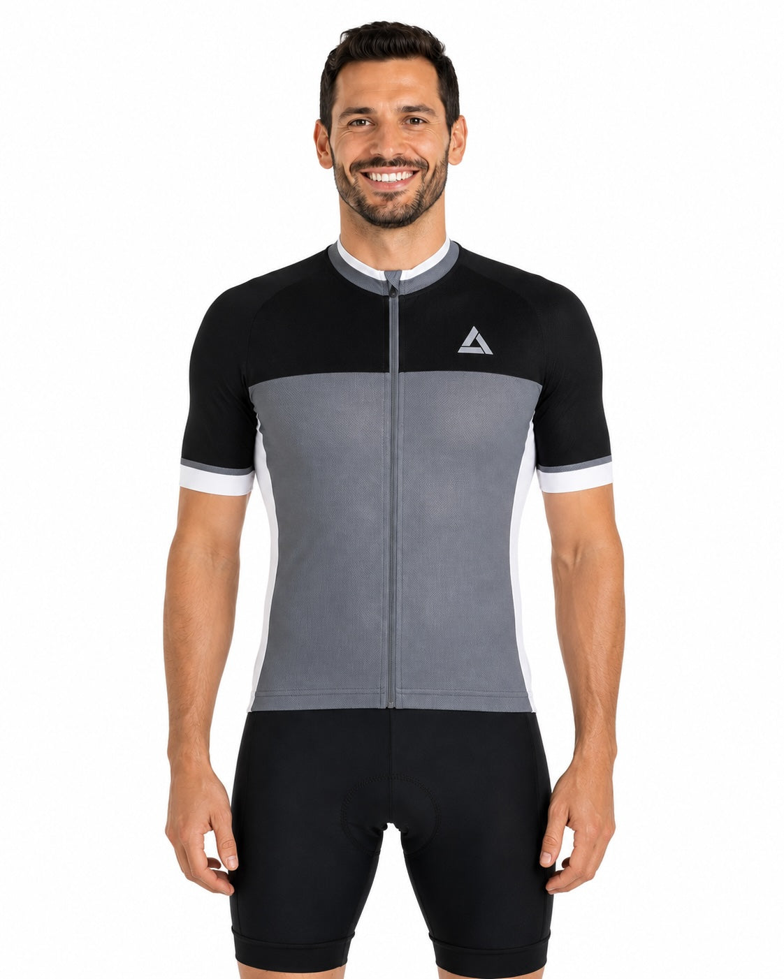 Maglia da bicicletta maschile a maniche corte a maniche corte per t ii grigio-nero