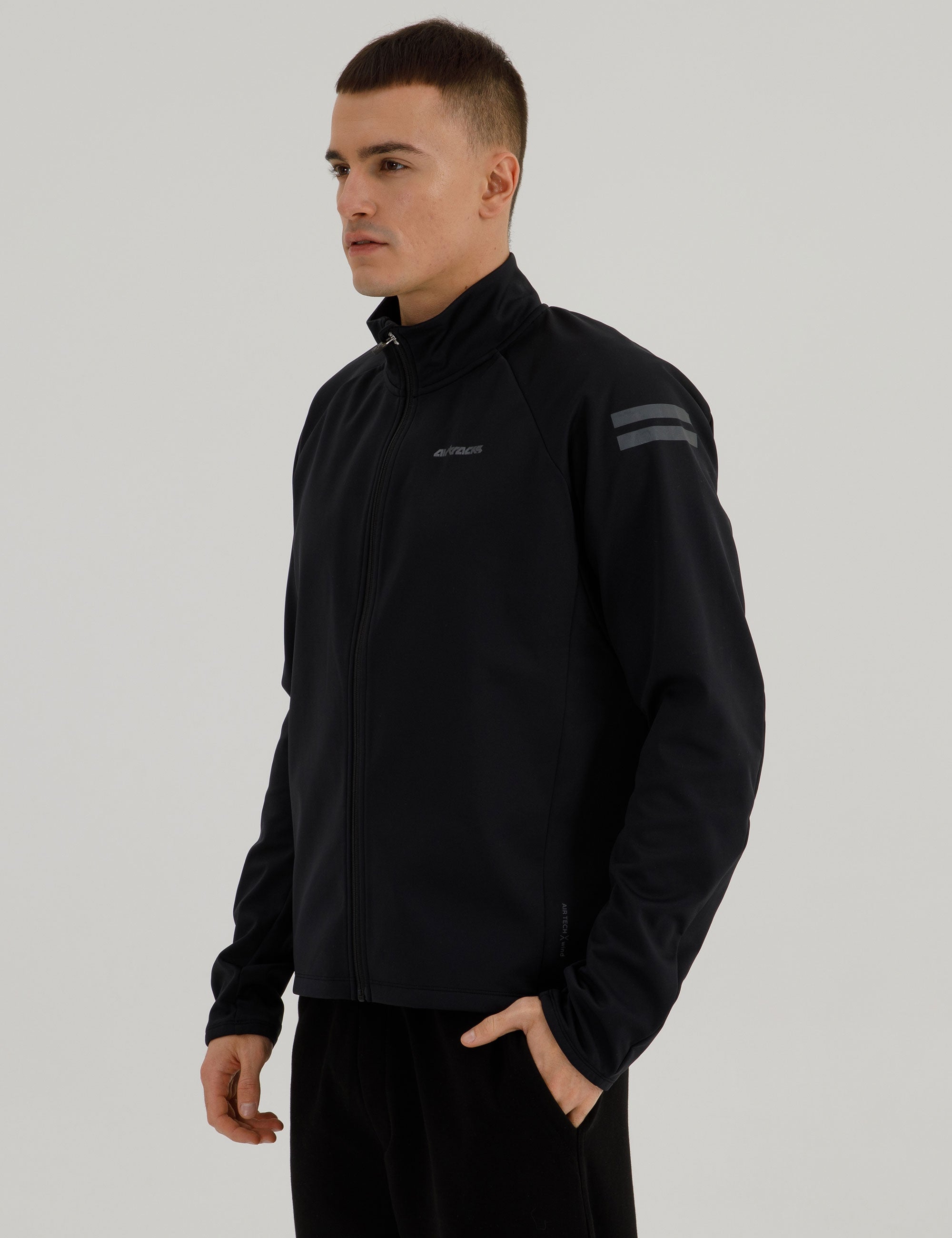 Chaqueta de invierno para hombre bicicleta-correr Softshell Thermojacke Línea Comfort Activa Negro