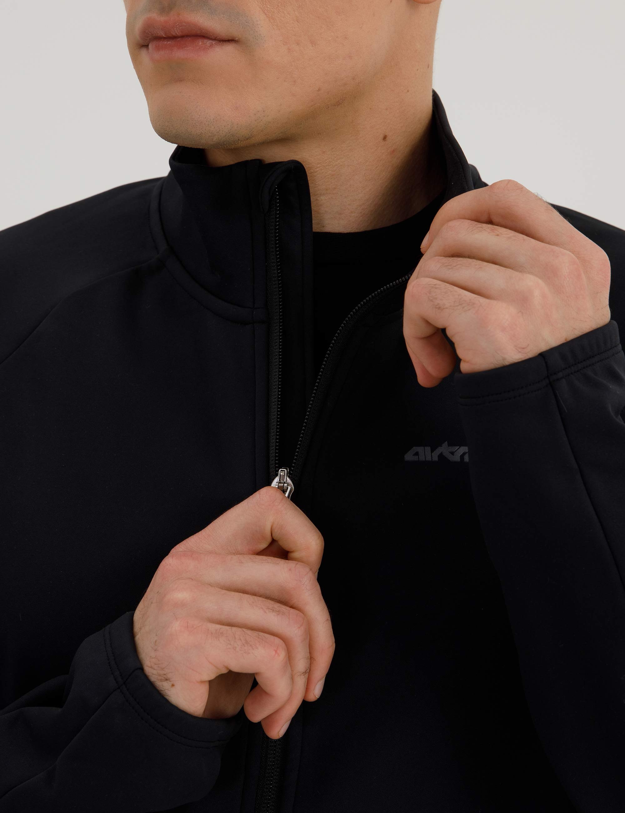 Chaqueta de invierno para hombre bicicleta-correr Softshell Thermojacke Línea Comfort Activa Negro