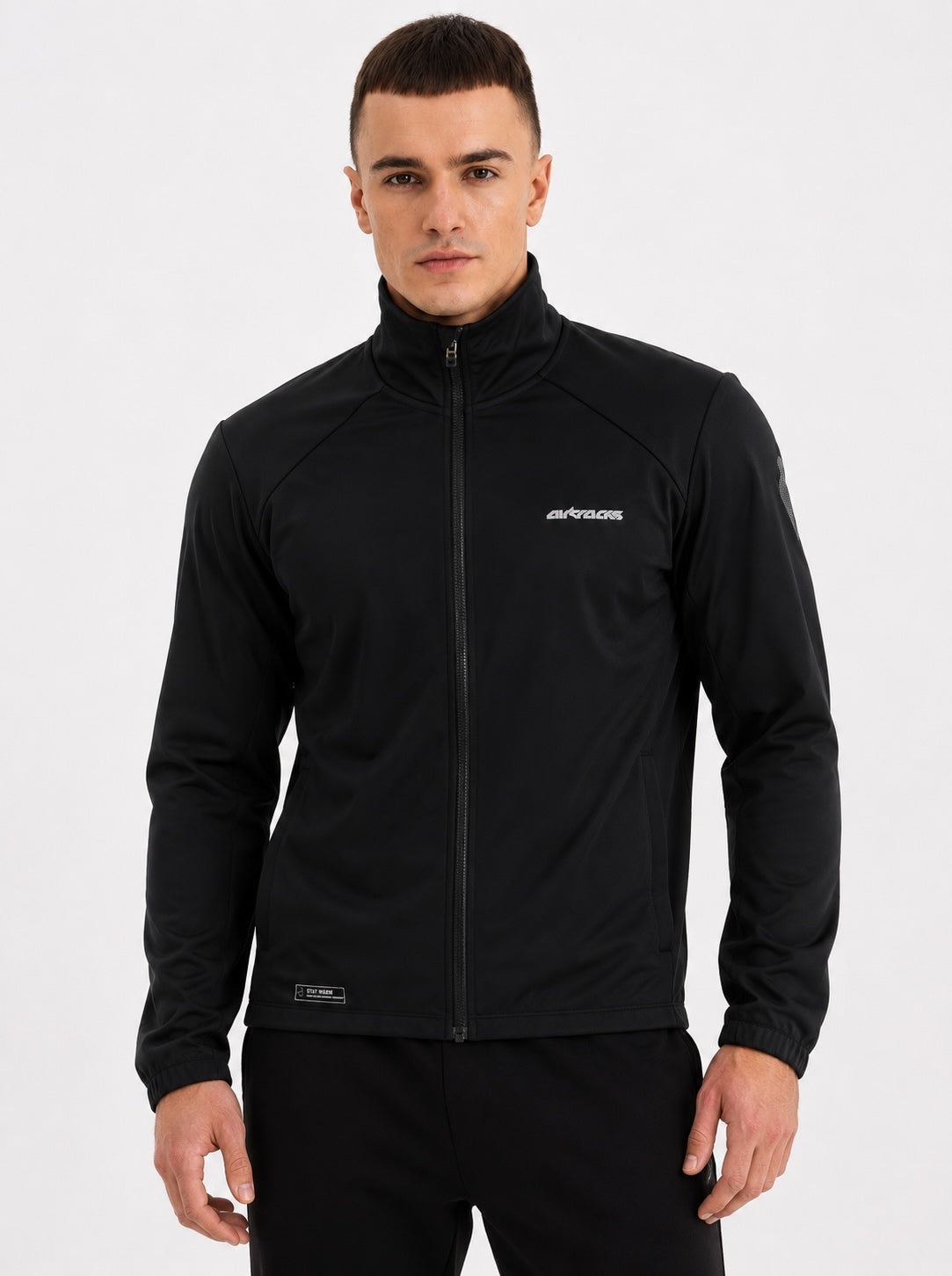 Veste d'hiver homme pour vélo Softshell Thermique Ligne Advance Noir