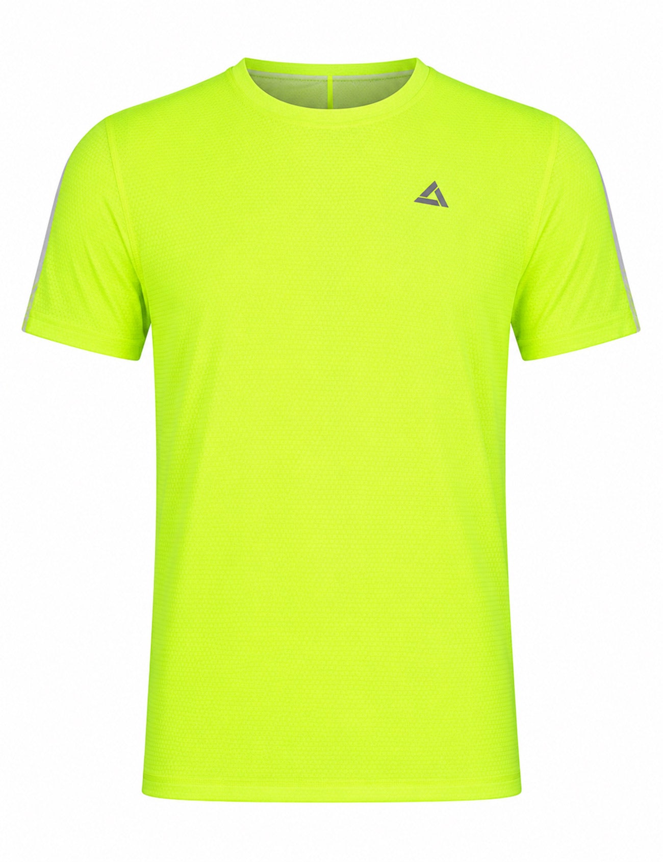 Chemise de course fonctionnelle bras court par ligne néon blanc