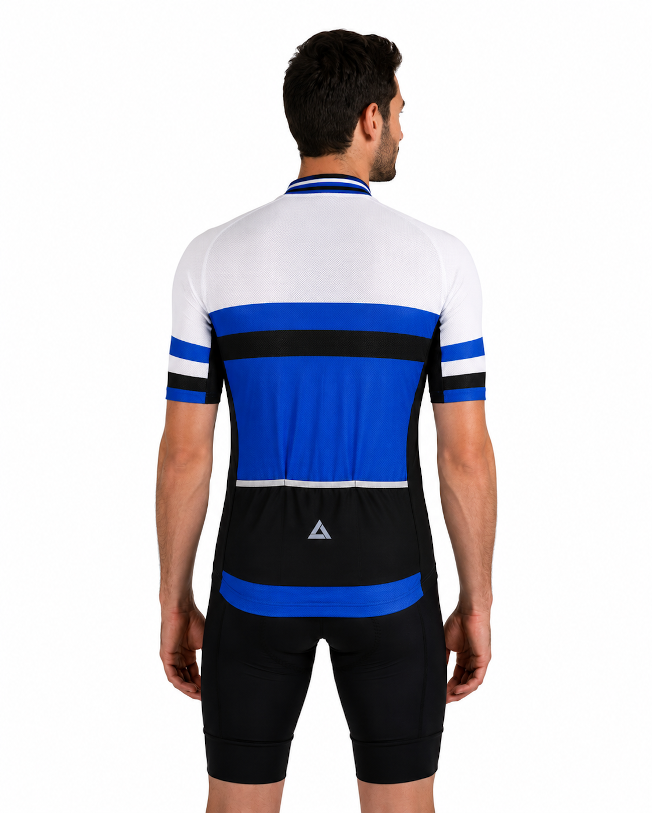 Braccio corto in maglia da biciclette da uomo per linea III Blue-White