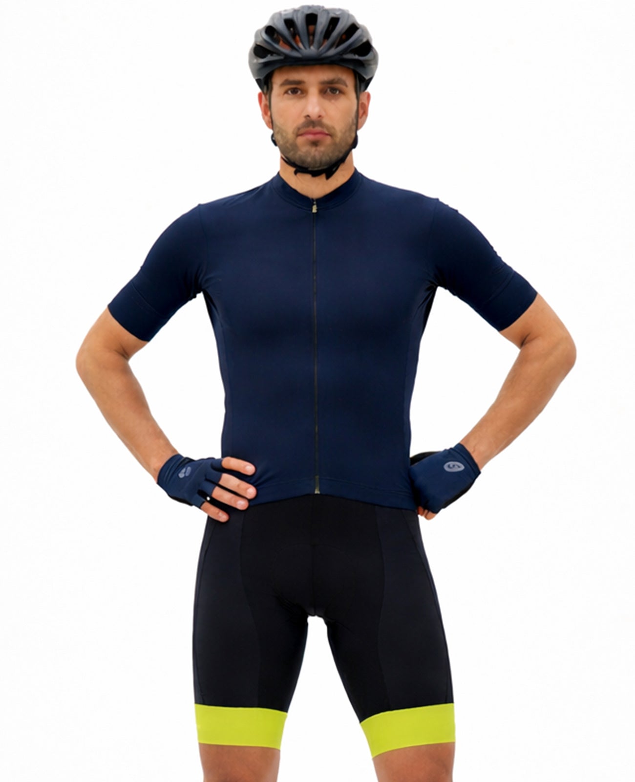 Pantalones de bicicleta para hombres pantalones de bicicleta corta línea de confort neón negro