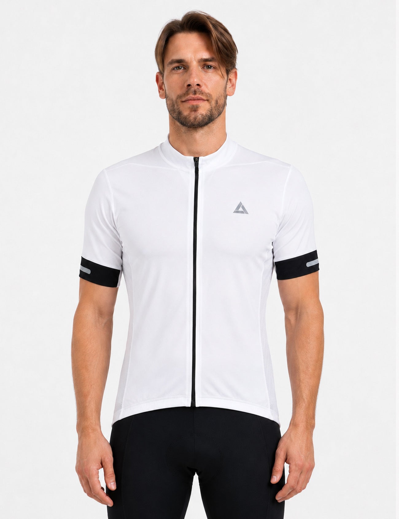 Heren fiets jersey short -sleeved fietstrui per team Line II White