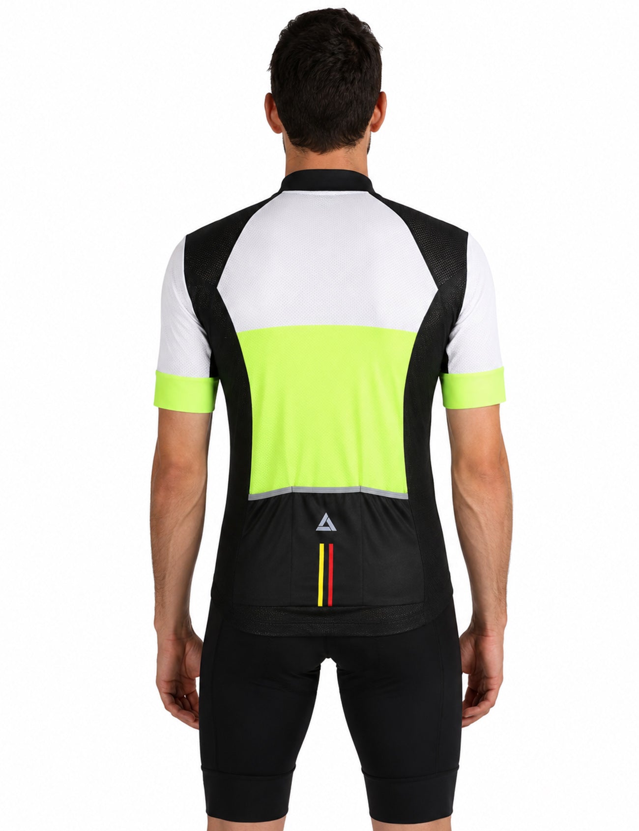 Heren fiets jersey short -sleeved fietstrui per team Line III neon wit