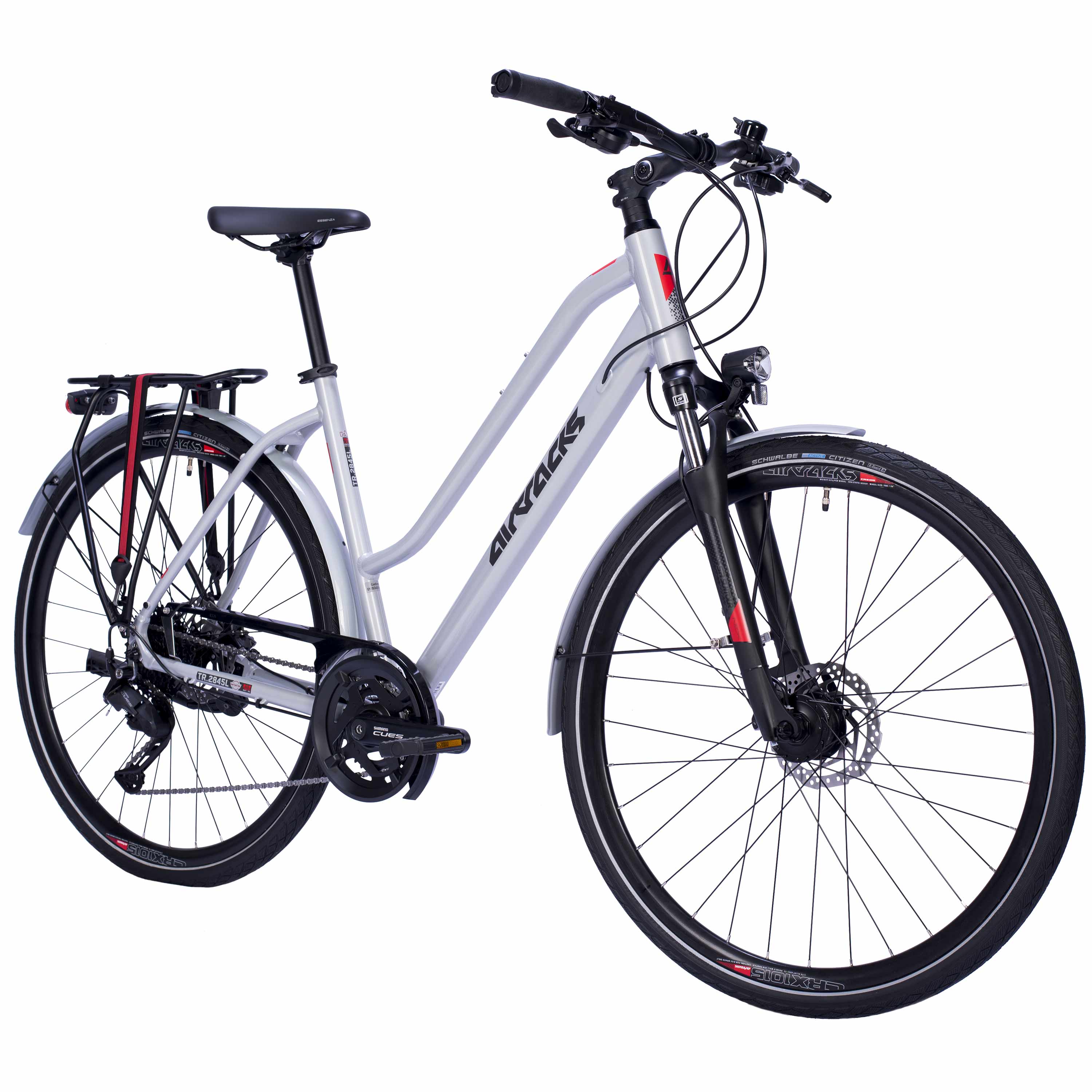 28" Trekkingfiets voor dames TR.2845L 2 x 9 VERSNELLINGEN SHIMANO CUES RD-U3020-9
