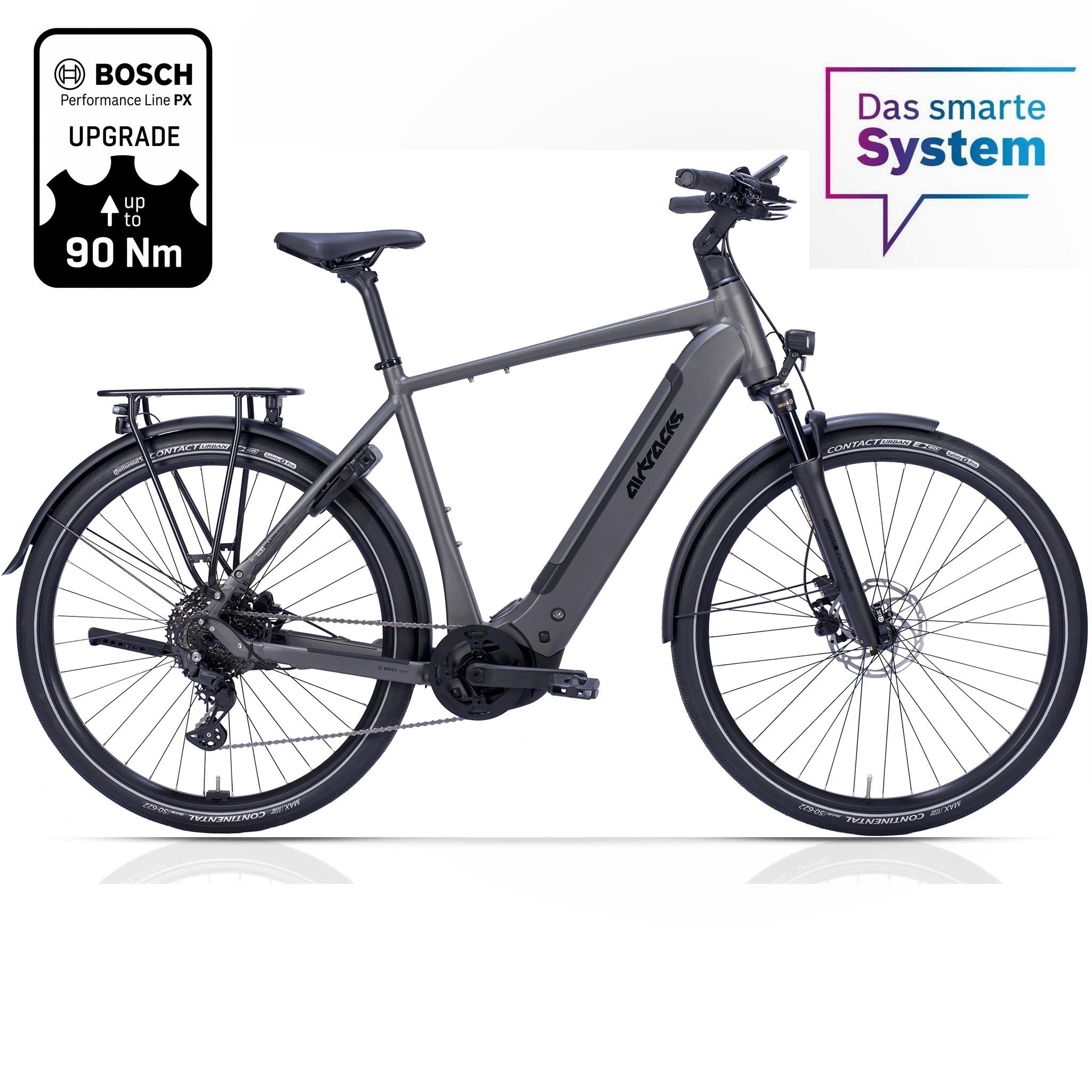 28" Vélo électrique trekking homme TERRA TR2 BOSCH Performance Line PX Smart System PowerTube 600 Wh SHIMANO Deore RD-M5130 SGS 10 vitesses noir
