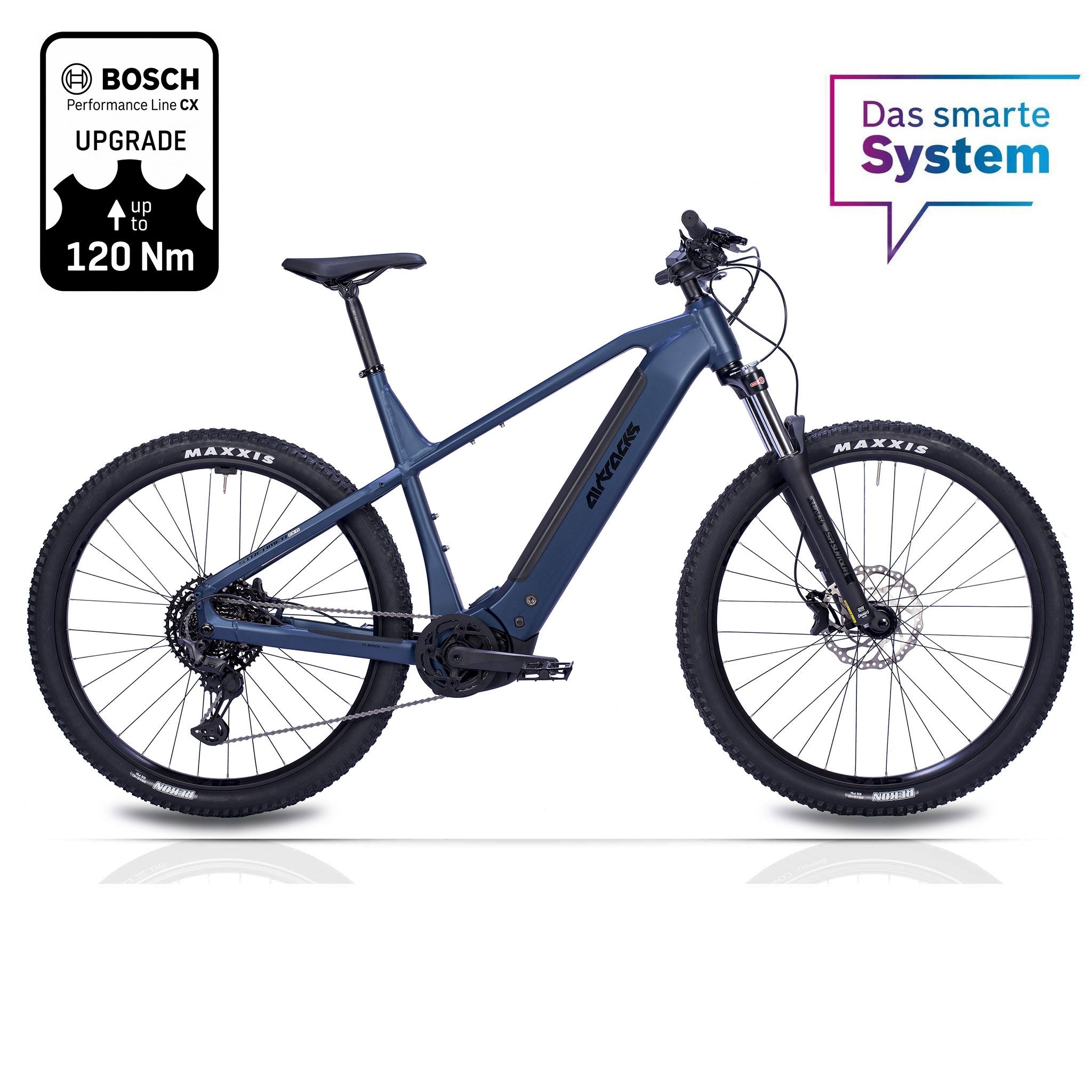 29" Herren E-MTB STREAMER CX11 BOSCH PERFORMANCE LINE CX GEN 5 (120 Nm) Smart System POWERTUBE 600Wh 11 x GANG SHIMANO XT RD-M8310 Blau