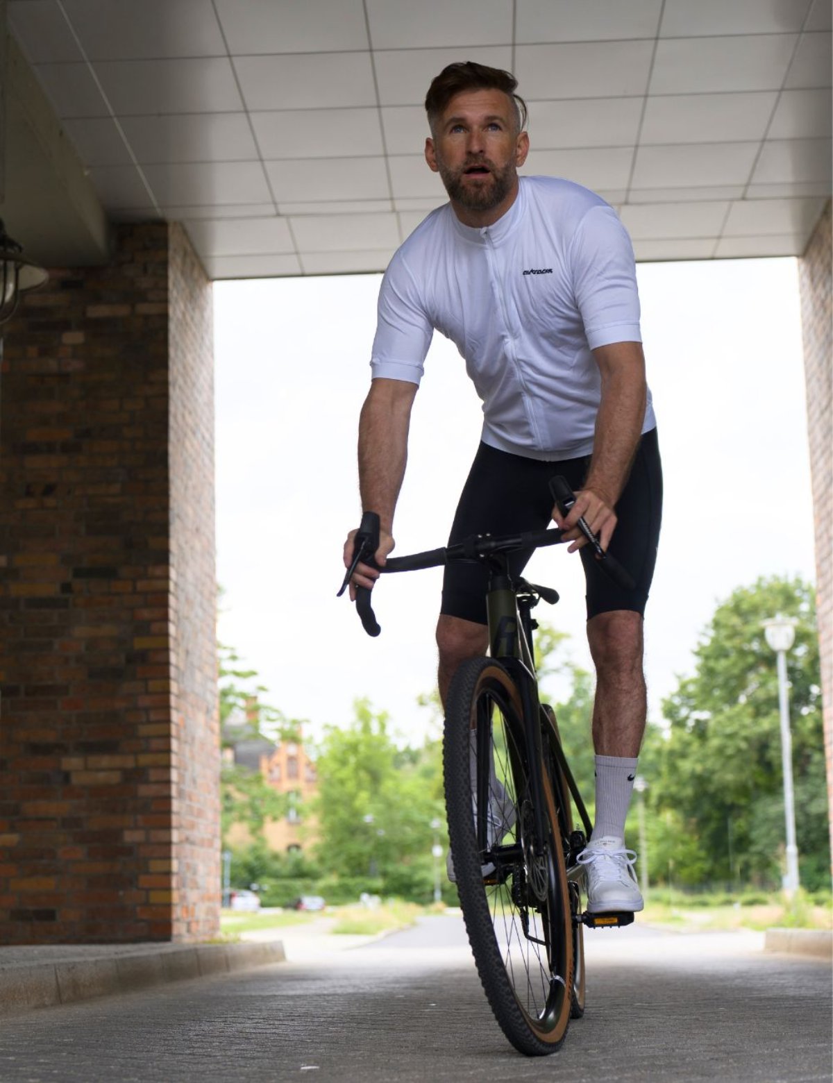 Herenfiets jersey short -sleeved fietspersy air tech ii White