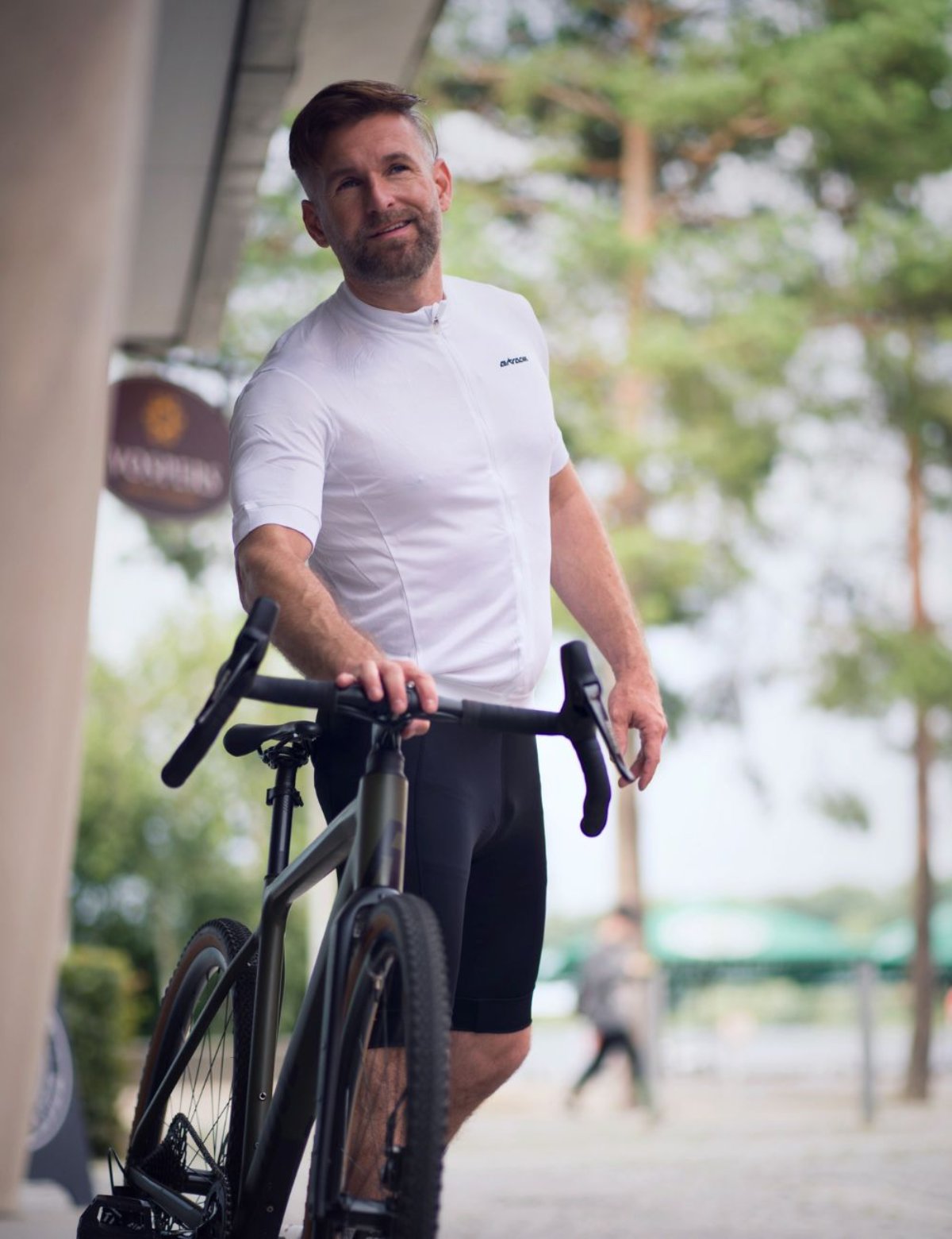 Herenfiets jersey short -sleeved fietspersy air tech ii White