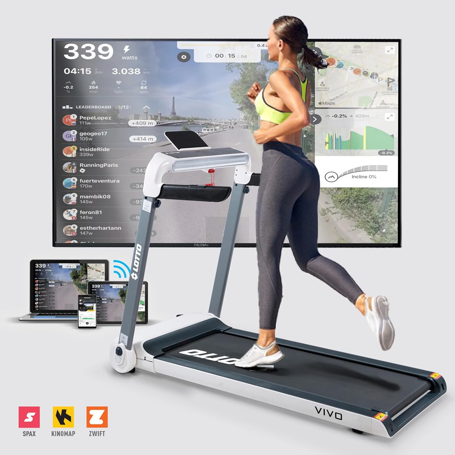 Lotto vivo electrical treadmill, bluetooth automatic tendency foldable