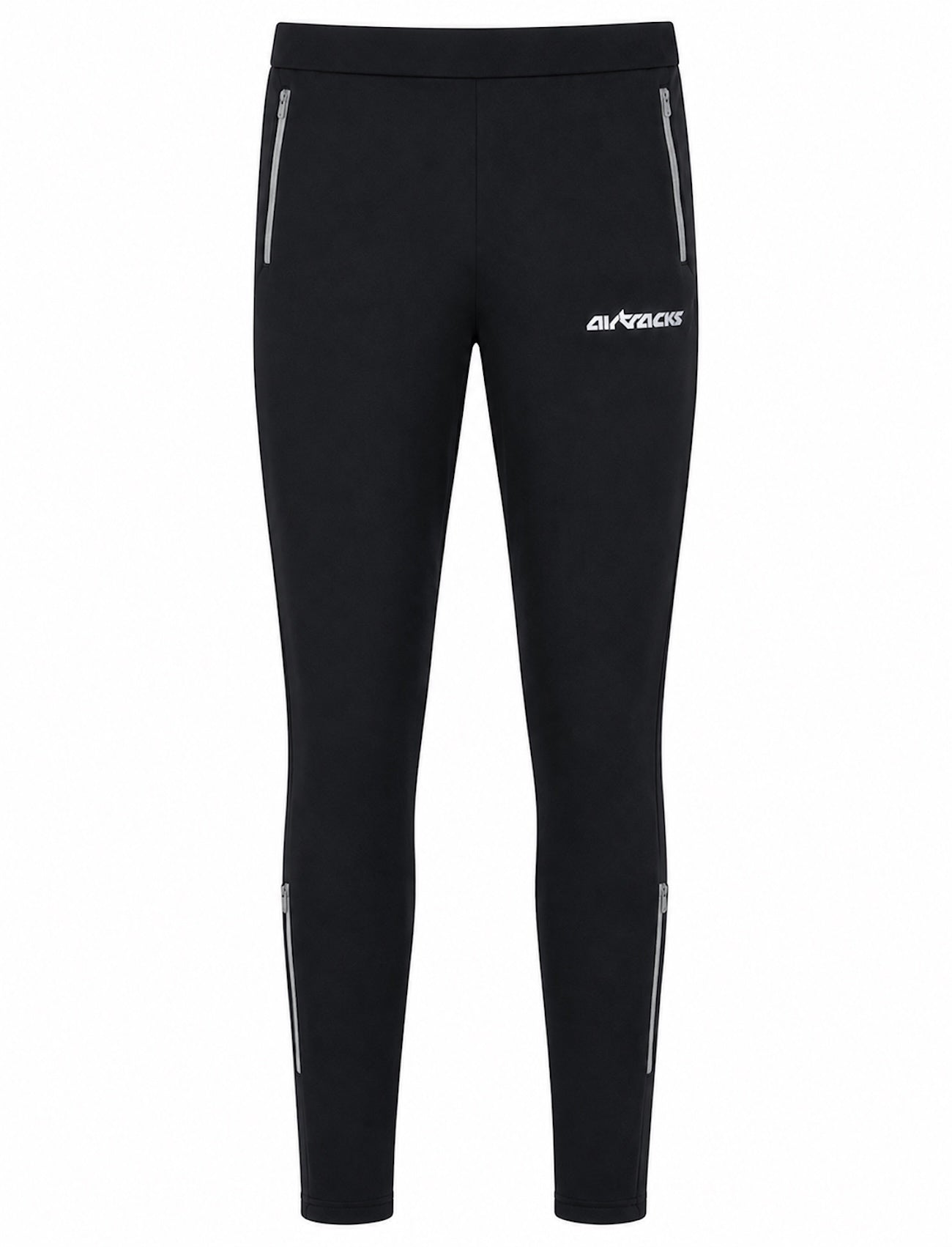 Men Winter Thermo Running Pants lang per team Black Silver