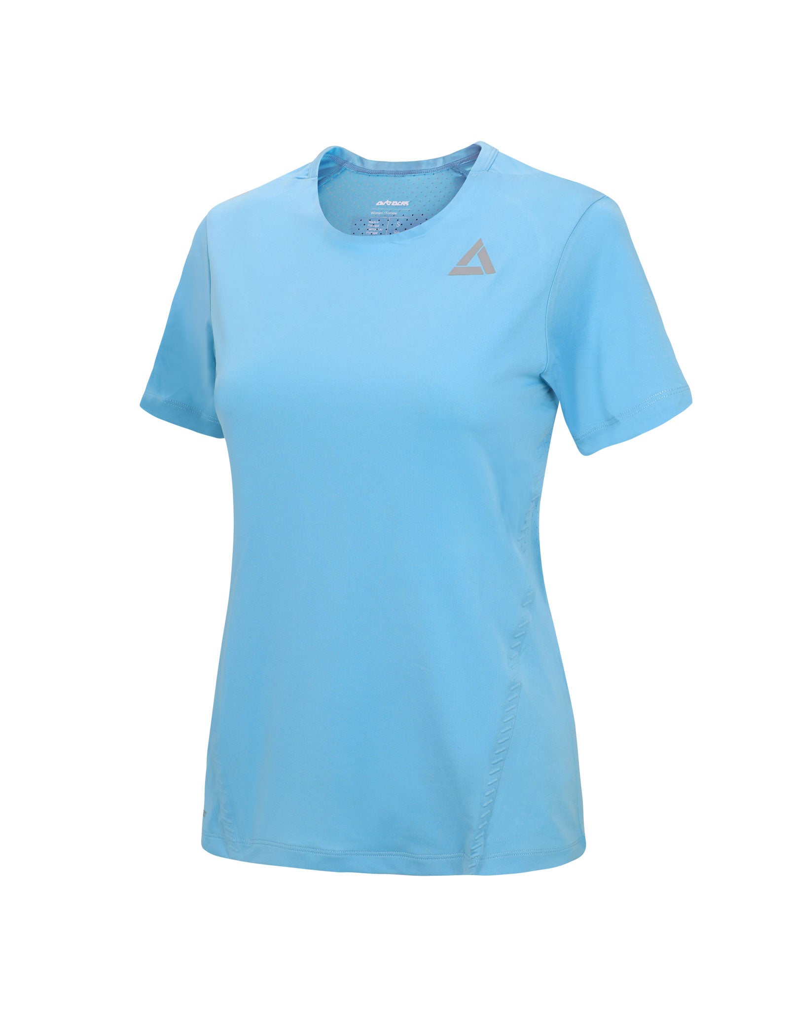Maglia da corsa funzionale donna manica corta Pro Line Celeste
