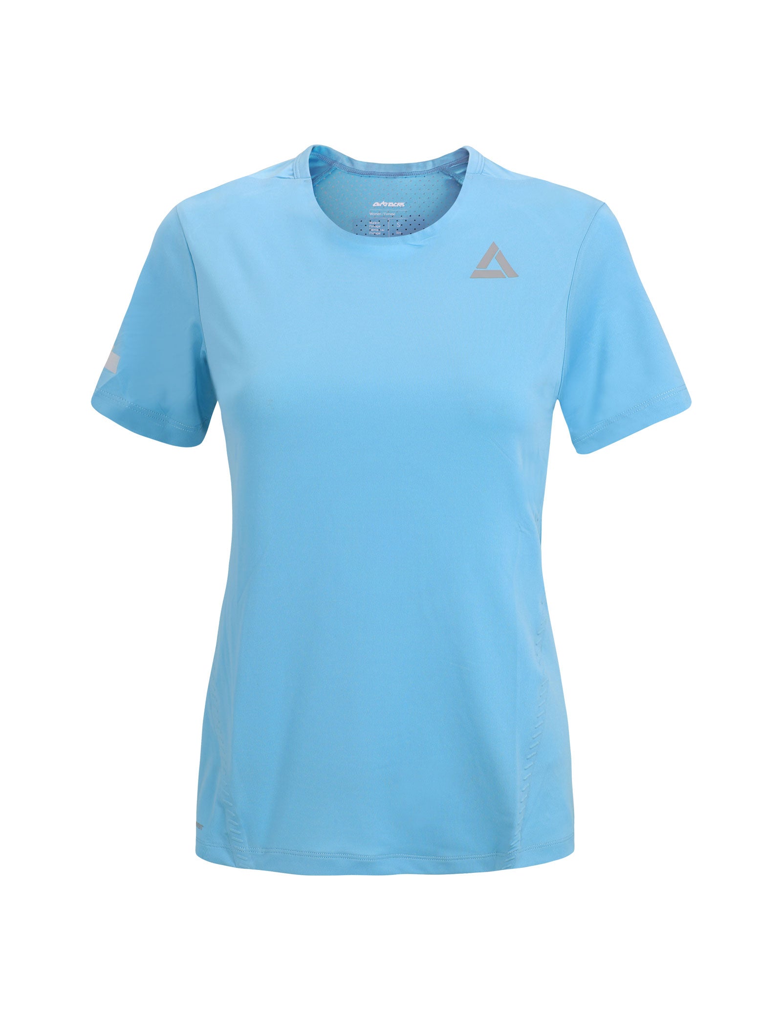 Maglia da corsa funzionale donna manica corta Pro Line Celeste