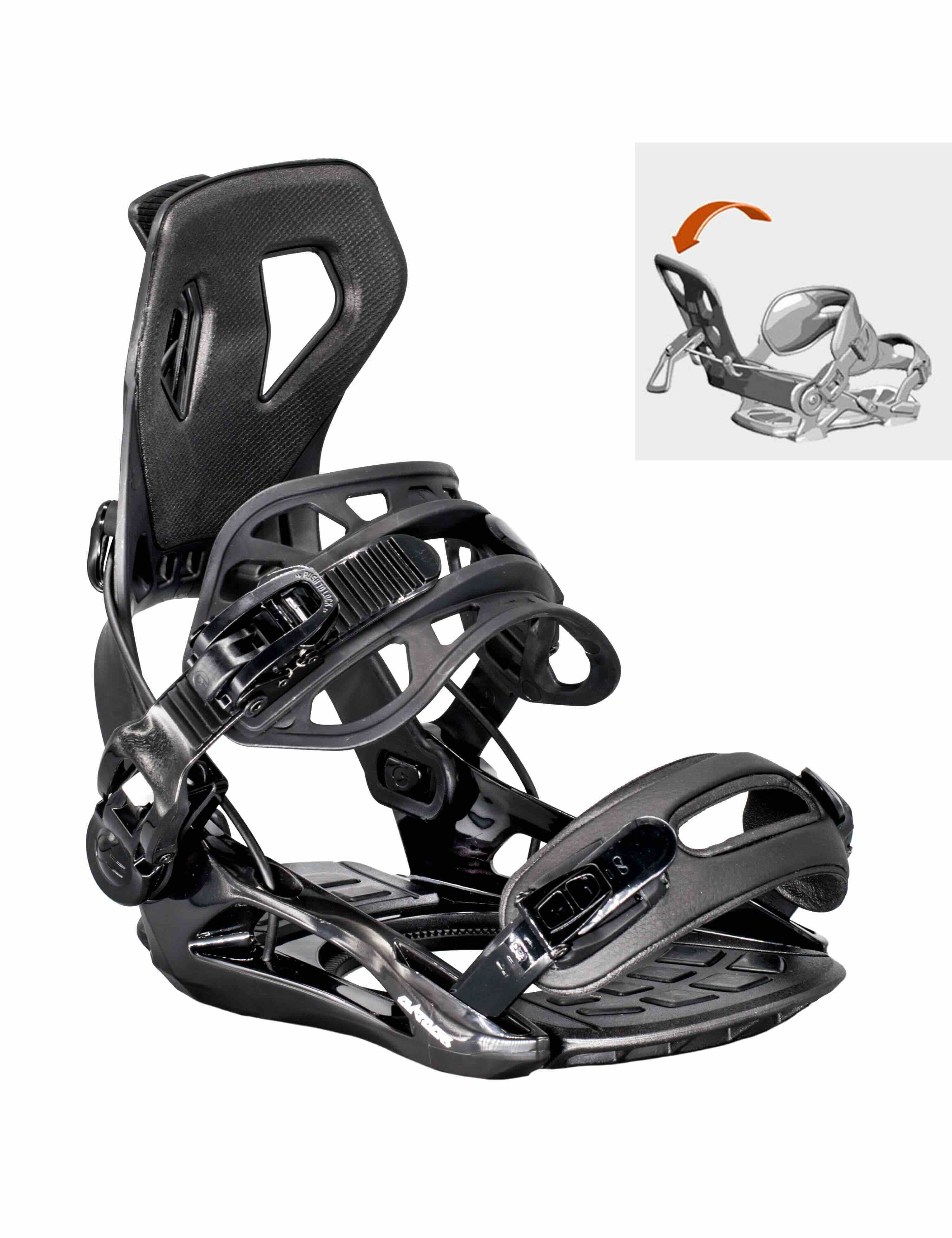 Snowboardbindingen Master Pro MULTIENTRY FASTEC-Systeem