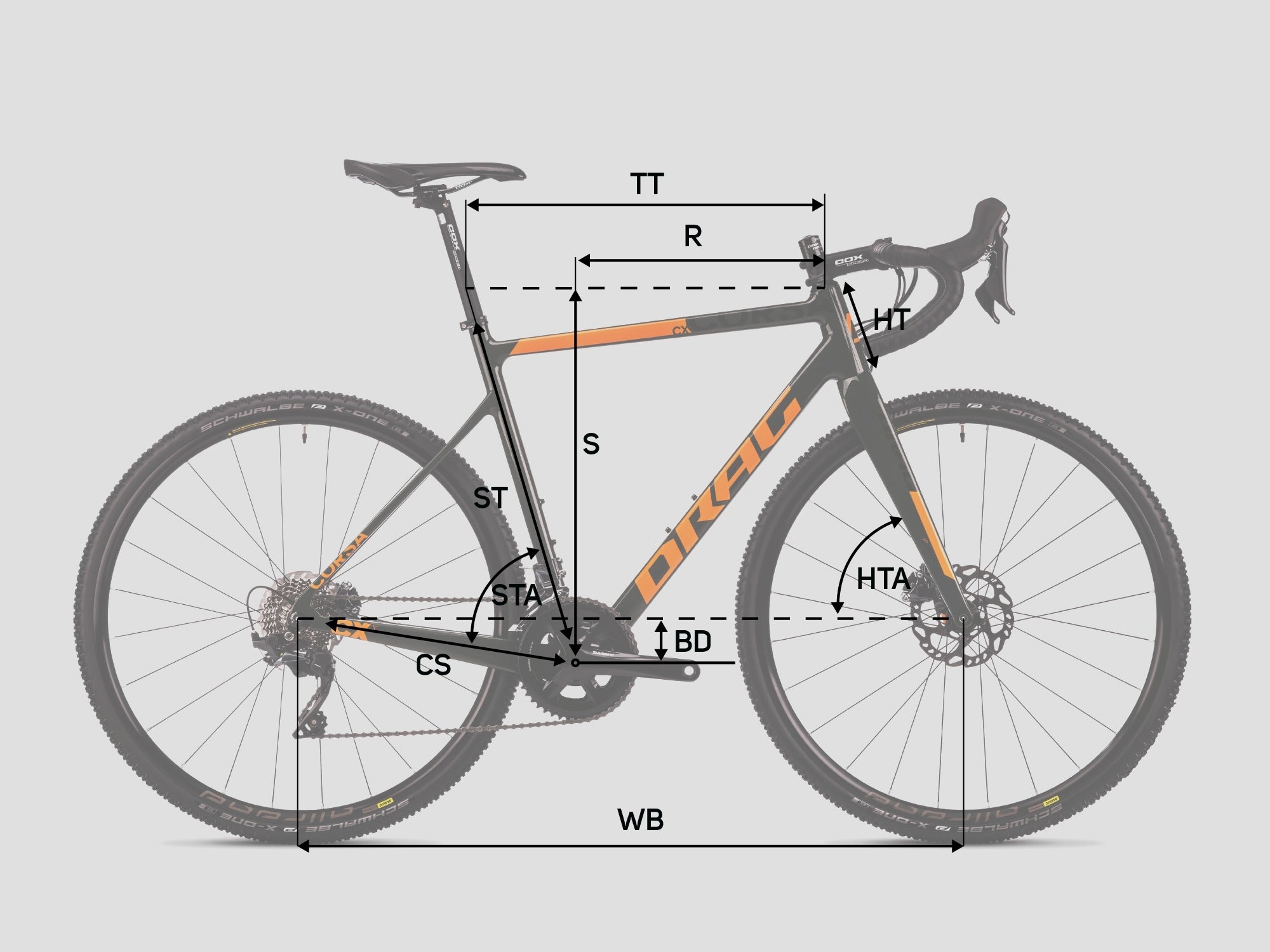 28 pulgadas Men Ciclocross Bike de carbono Corsa CX 11 Gear Shimano Ultegra RD-RX810 GS 2 x 11 Compartimento