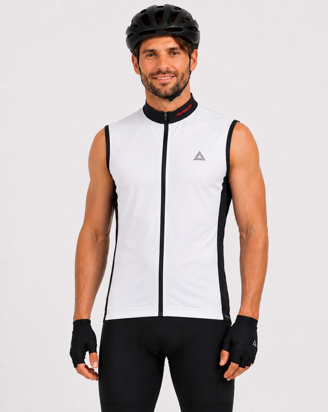 Maglia da uomo in bicicletta corta -linea di comfort senza maniche in bici da bici nera nera bianca