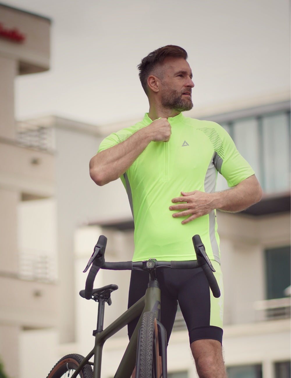 Jersey de vélo masculin Set Bicycle Jersey Short -arm Team II + Pantalon de transport court par ligne