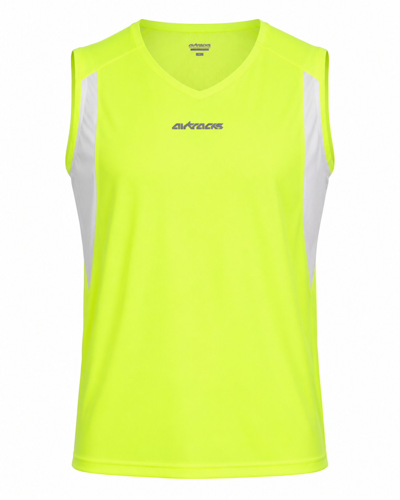 Lopend shirt mouwloze tanktop per lijn neon-wit