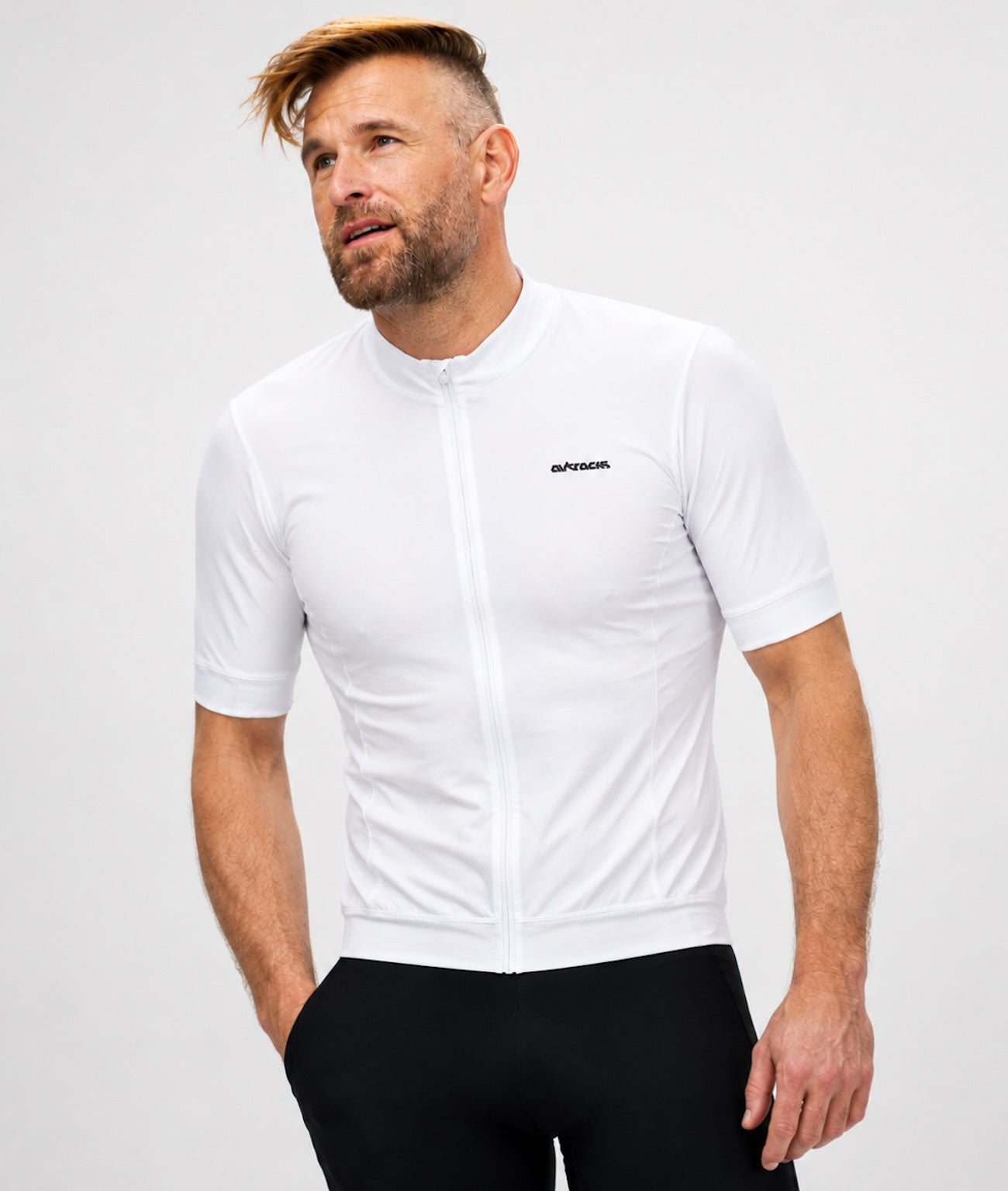 Herenfiets jersey short -sleeved fietspersy air tech ii White